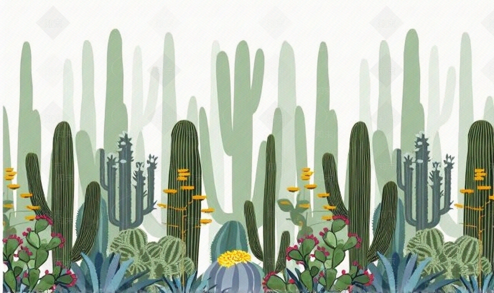唯美卡通植物壁纸贴图下载【ID:1195337266】