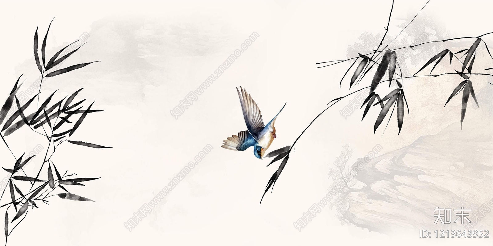 新中式远山贴图下载【ID:1213643952】