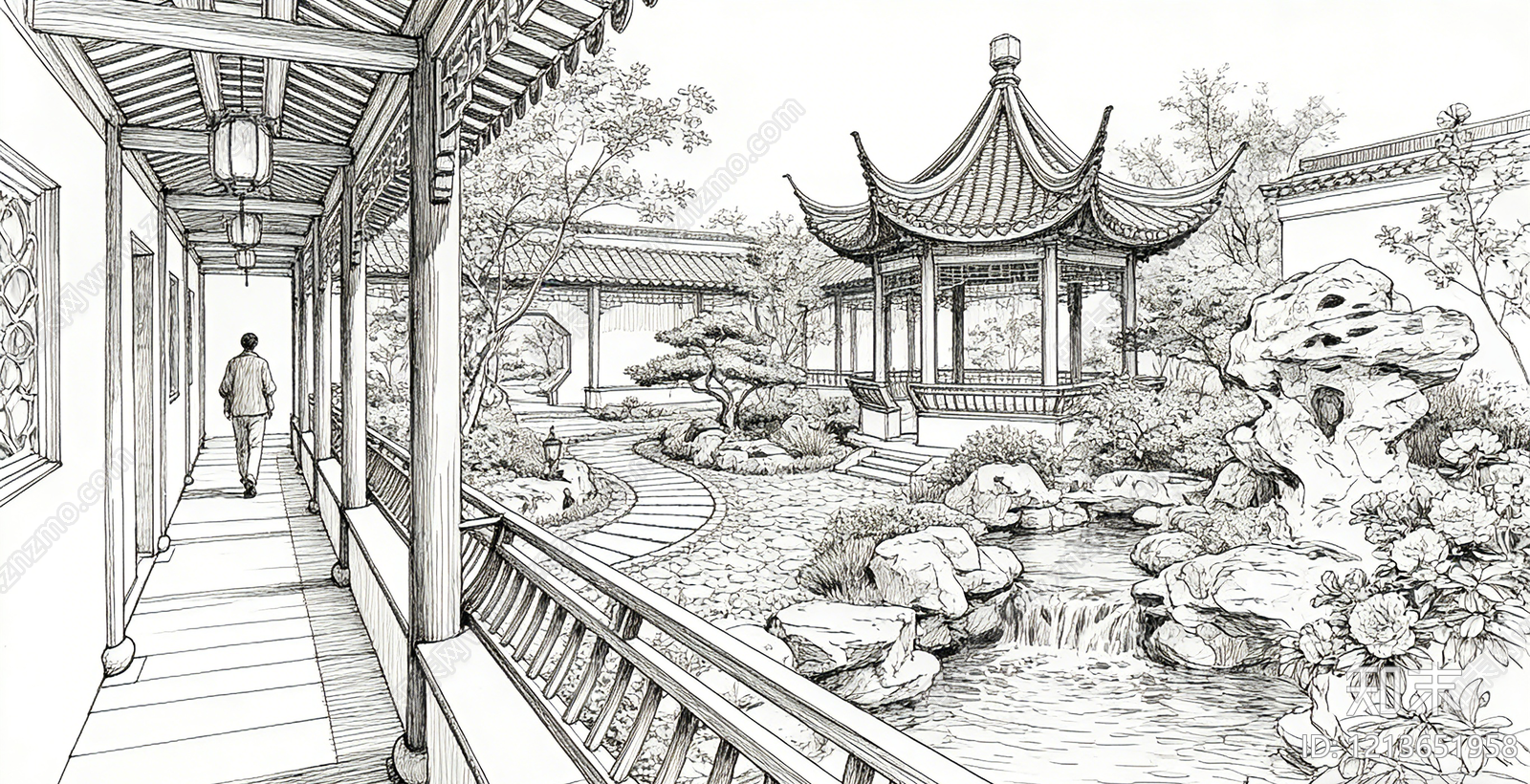 中式花园贴图下载【ID:1213651958】