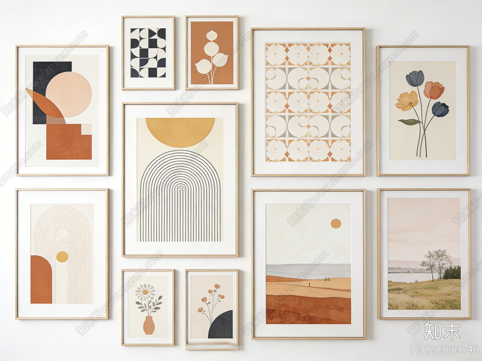 现代装饰画贴图下载【ID:1213683746】