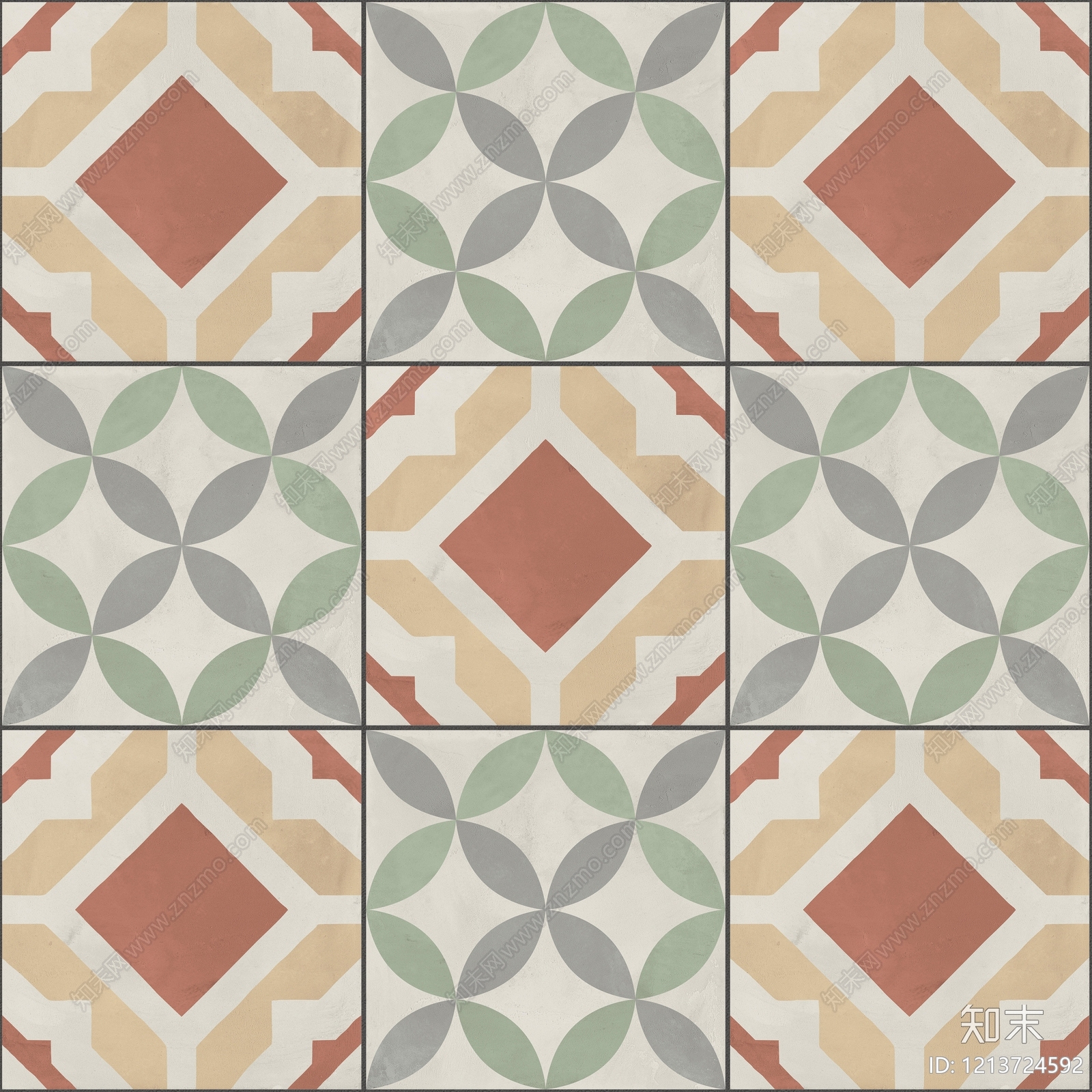 奶油花纹砖贴图下载【ID:1213724592】