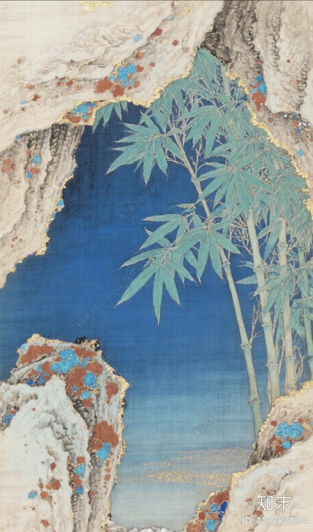 新中式山水画贴图下载【ID:1213824874】