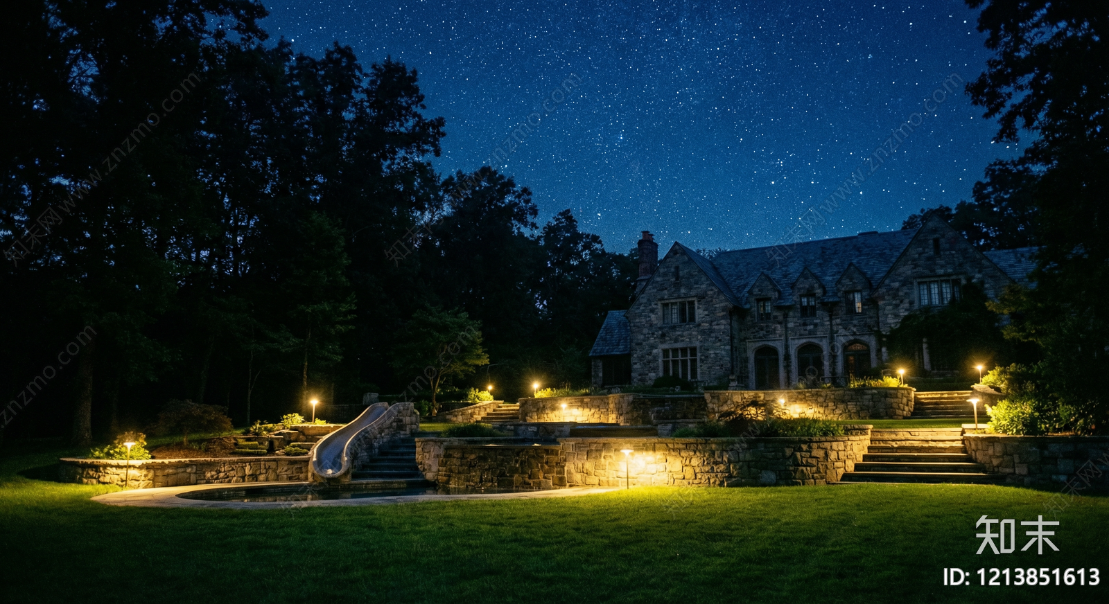 美式夜晚贴图下载【ID:1213851613】