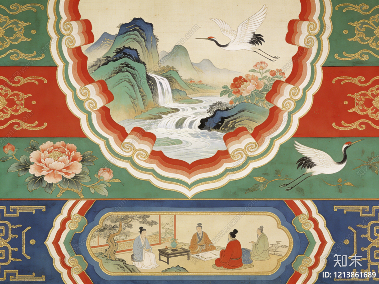 传统纹样贴图下载【ID:1213861689】