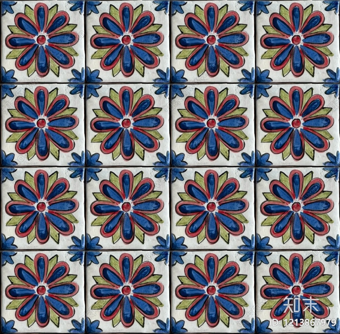 复古花纹砖贴图下载【ID:1213867979】