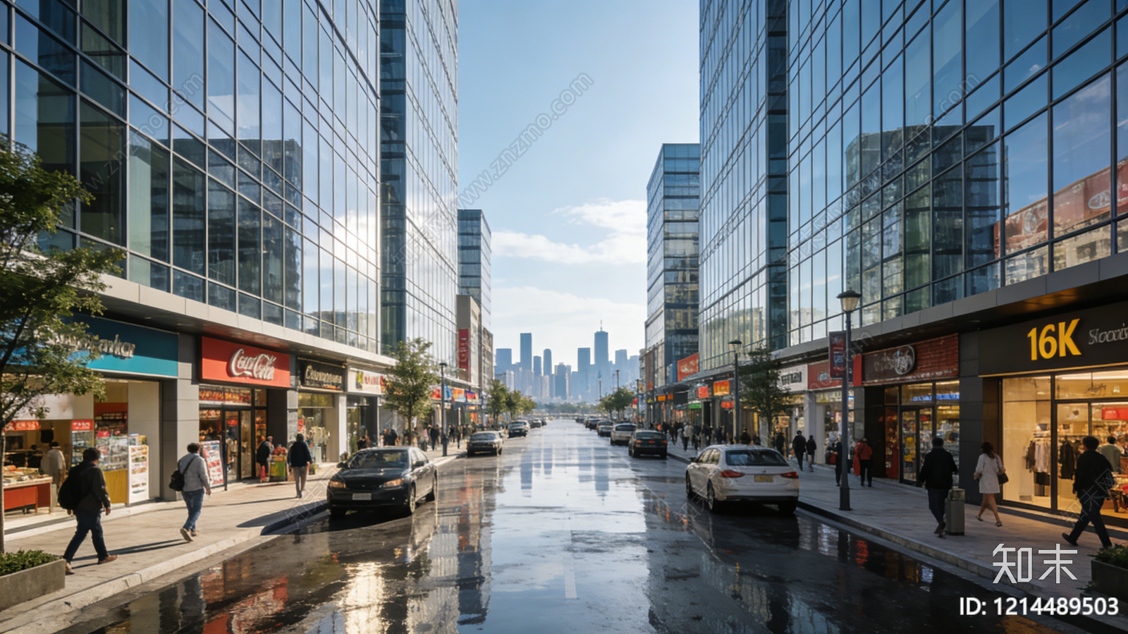 现代街道外景贴图下载【ID:1214489503】