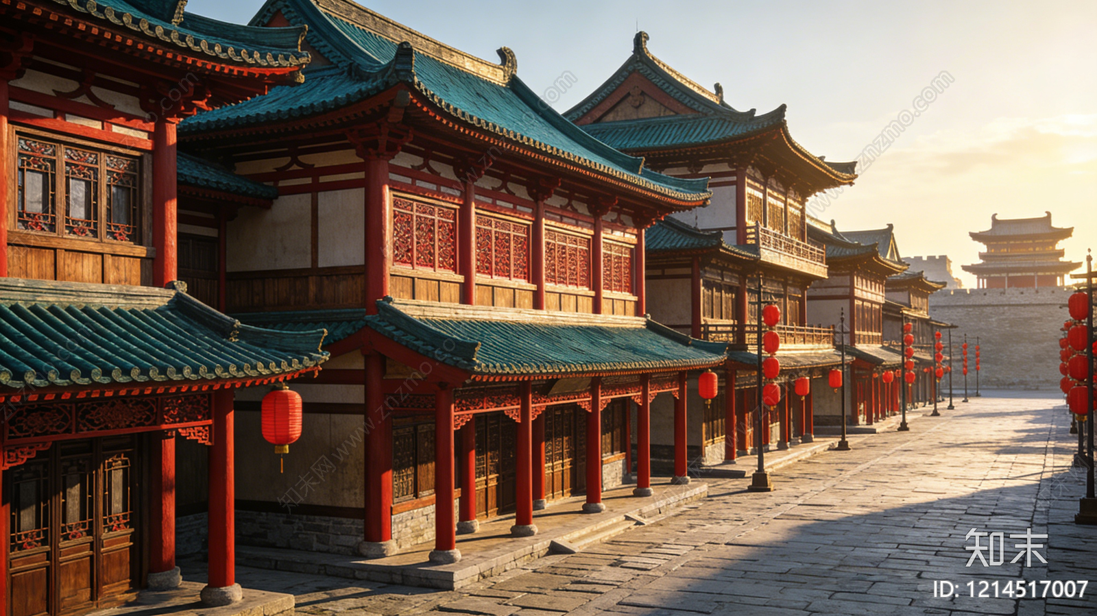 中式街道外景贴图下载【ID:1214517007】
