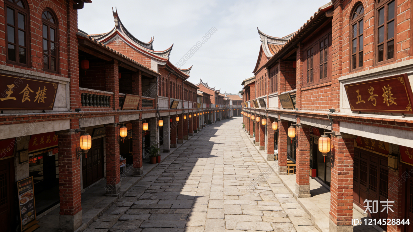 中式街道外景贴图下载【ID:1214528844】