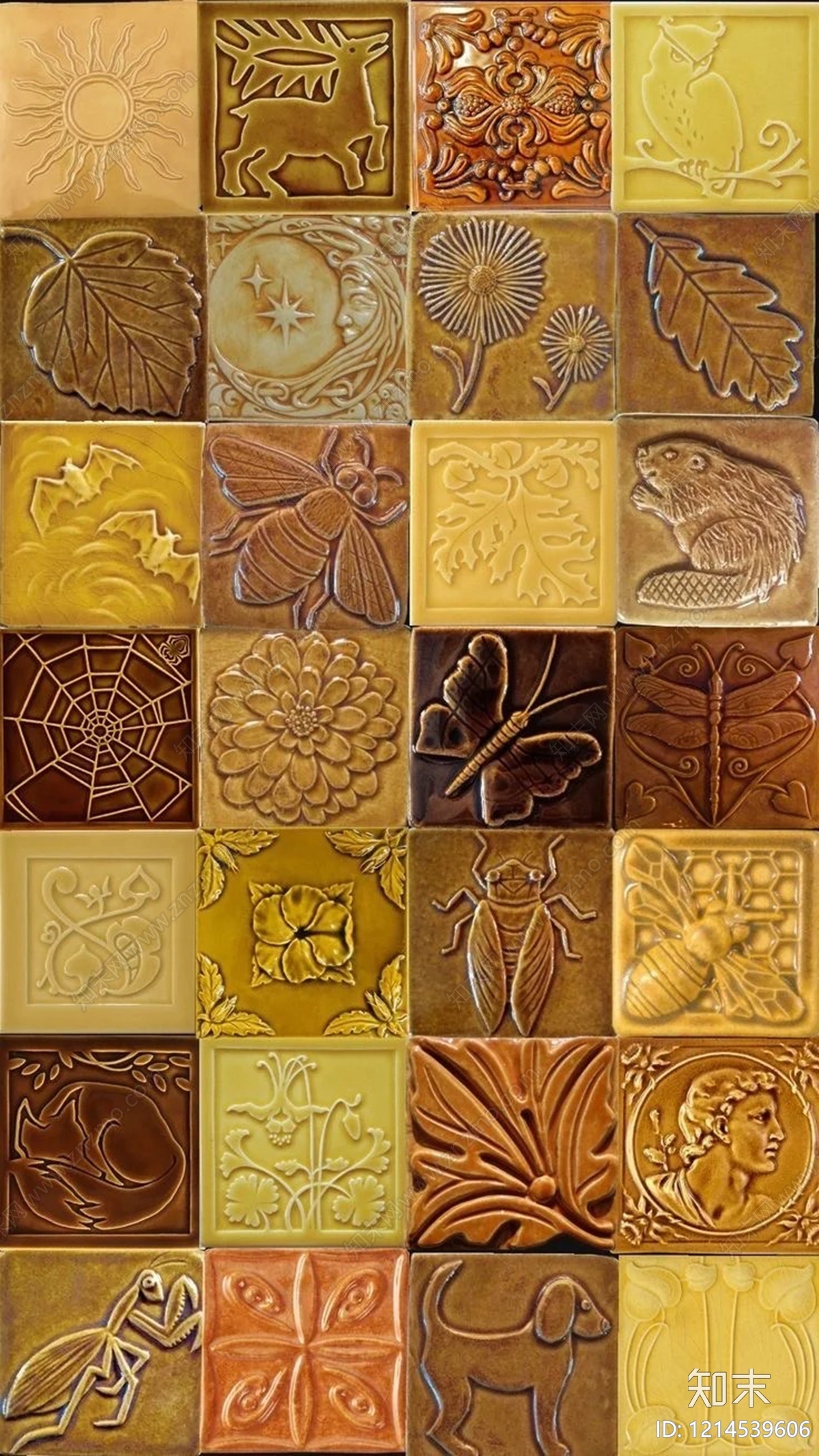 复古艺术砖贴图下载【ID:1214539606】