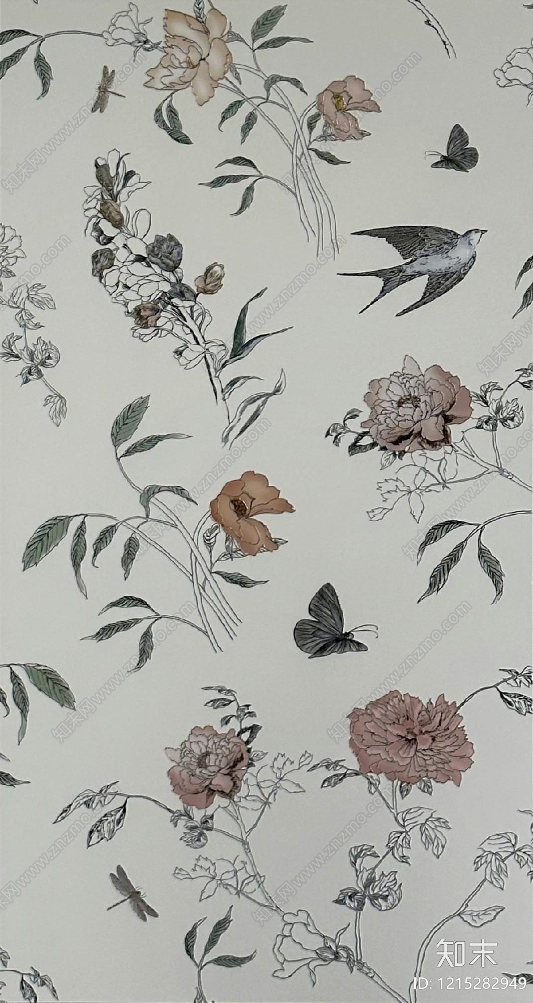 意式花鸟壁纸贴图下载【ID:1215282949】