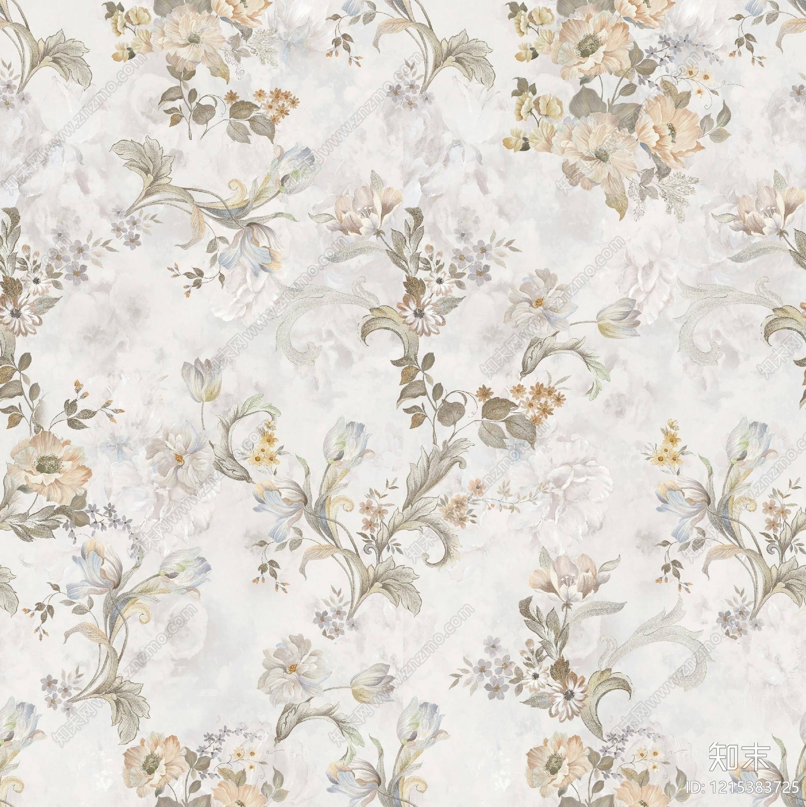 法式花纹壁纸贴图下载【ID:1215383725】