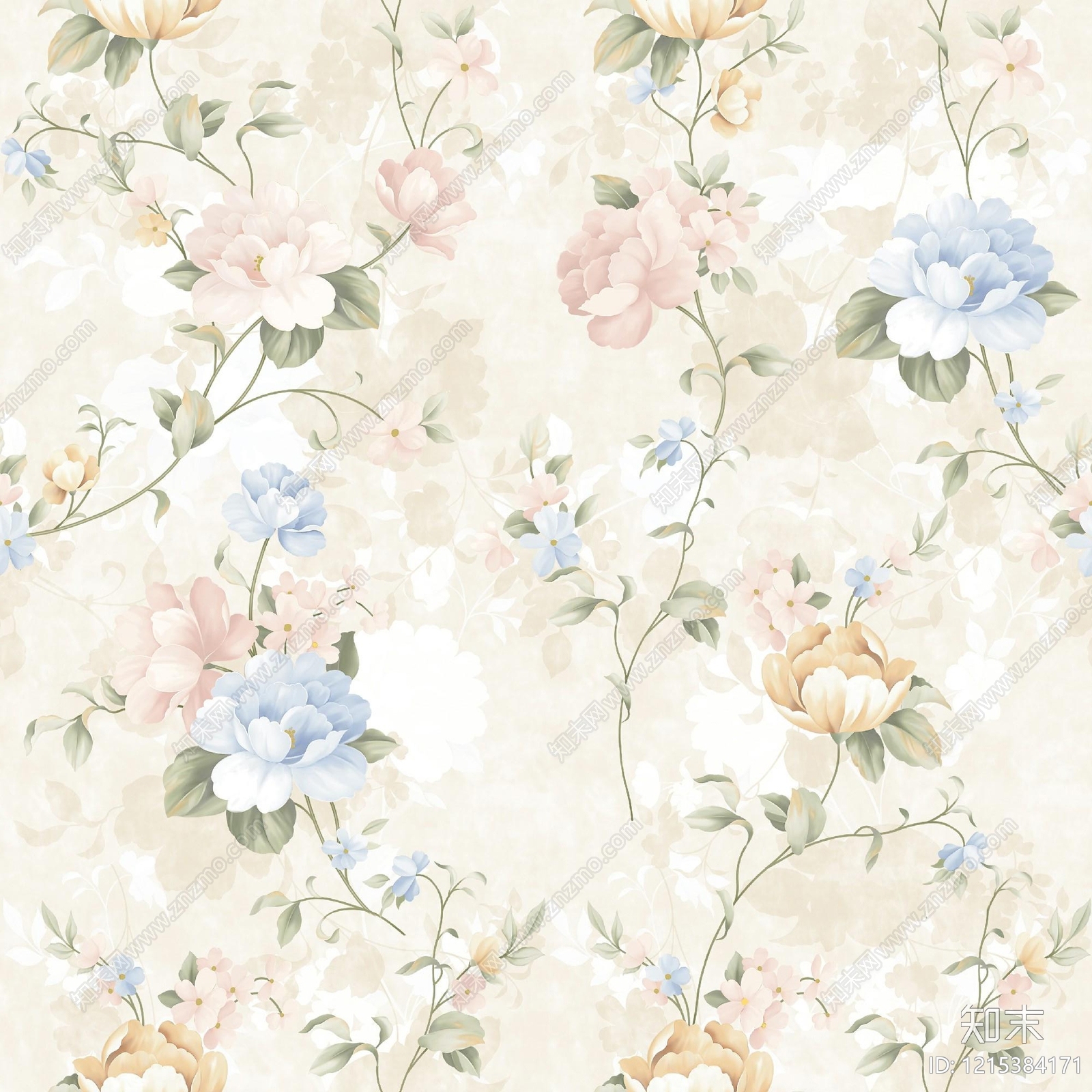 法式植物壁纸贴图下载【ID:1215384171】