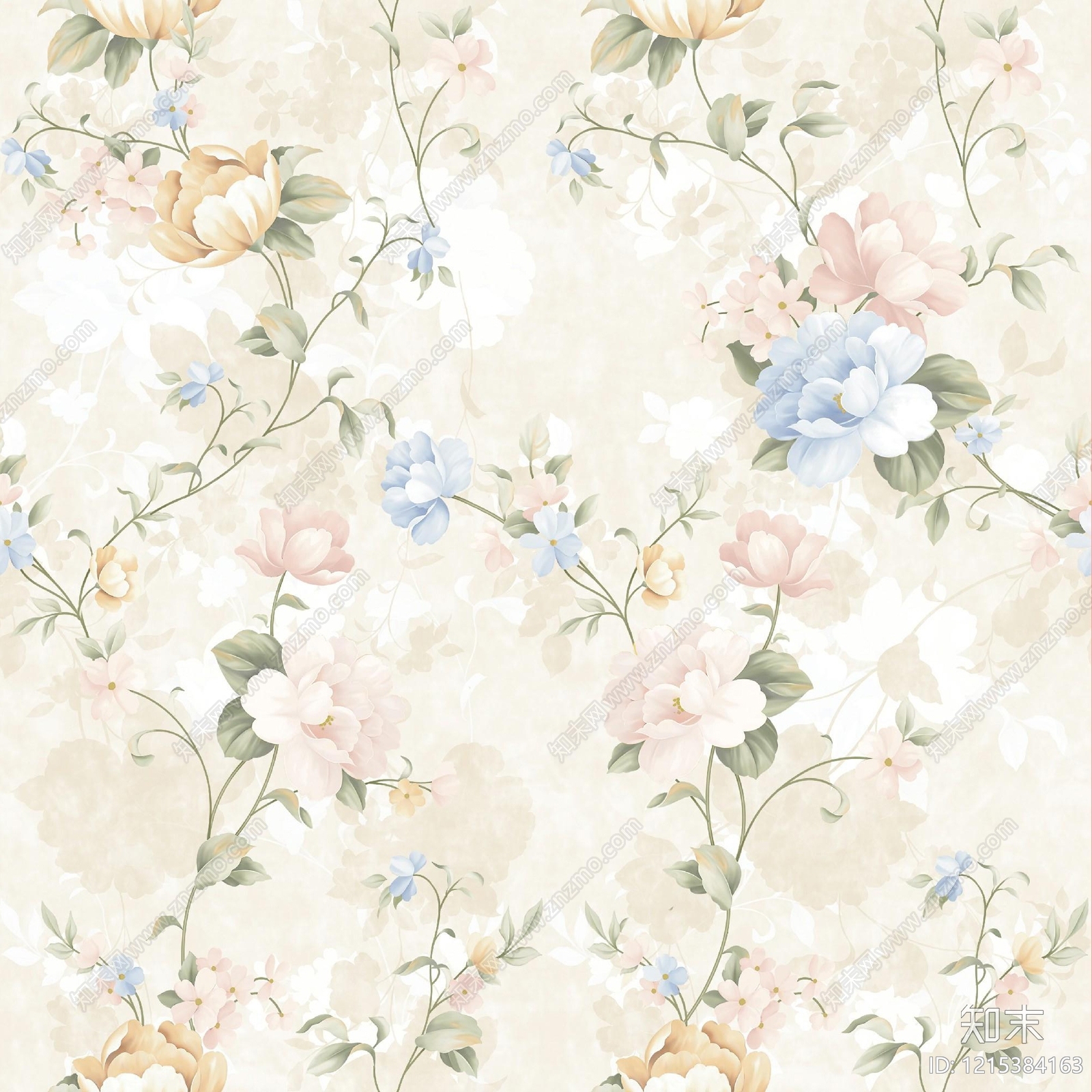 美式花纹壁纸贴图下载【ID:1215384163】