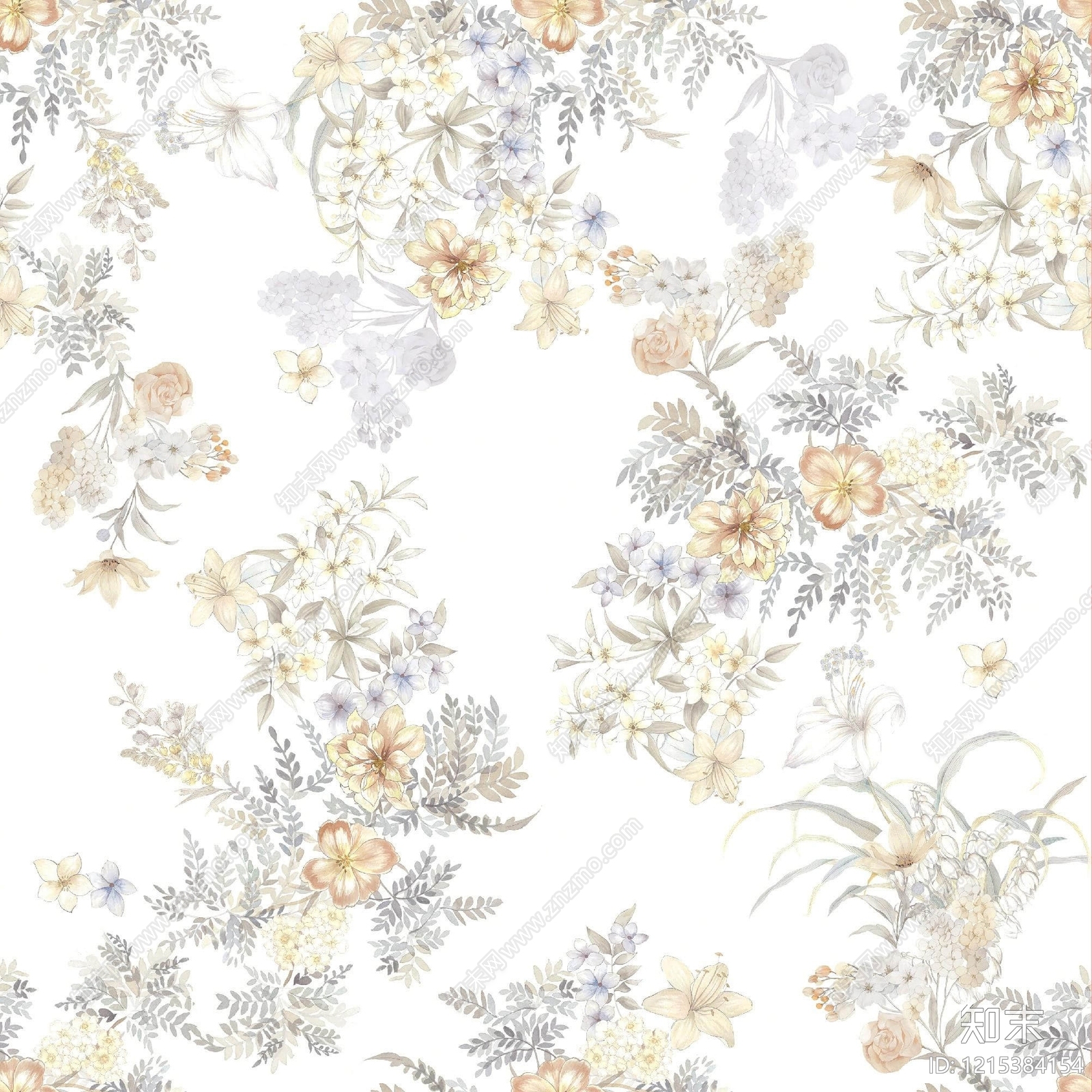 欧式植物壁纸贴图下载【ID:1215384154】