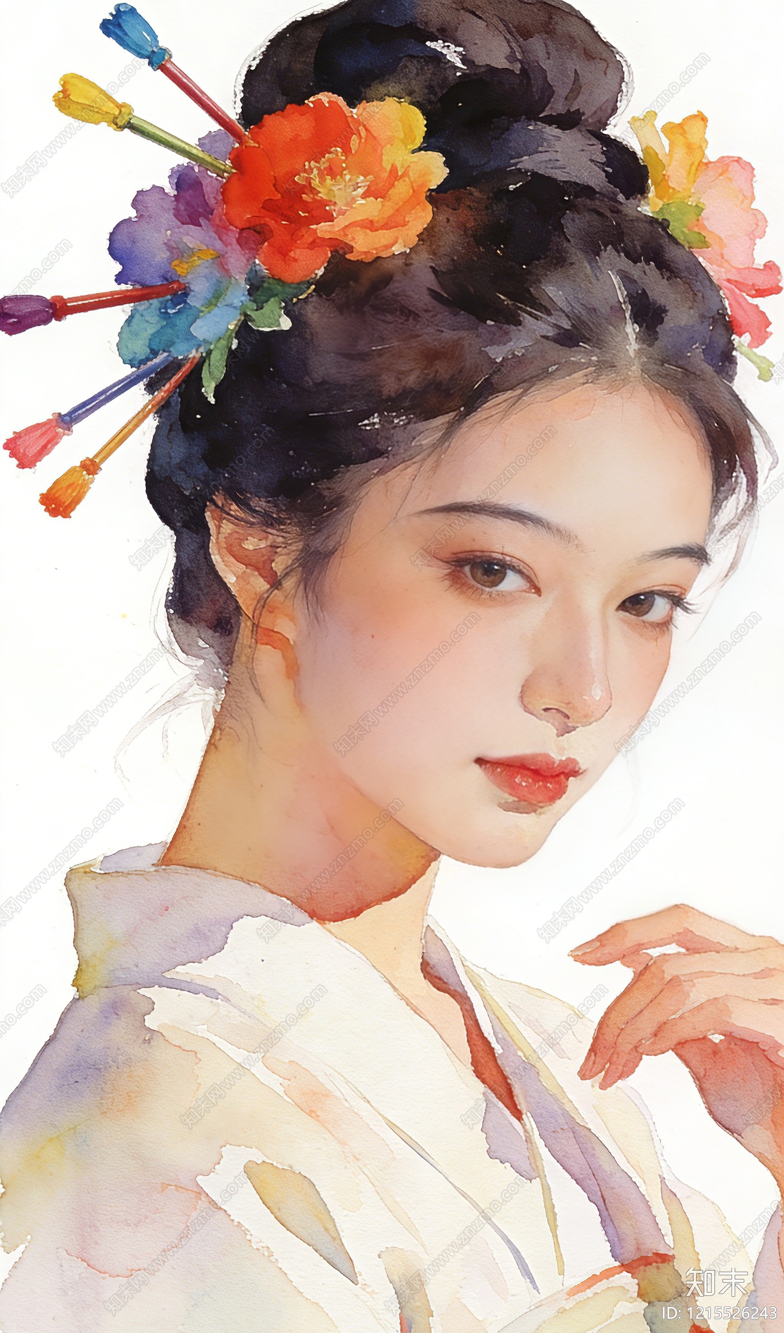 新中式人物剪影贴图下载【ID:1215526243】