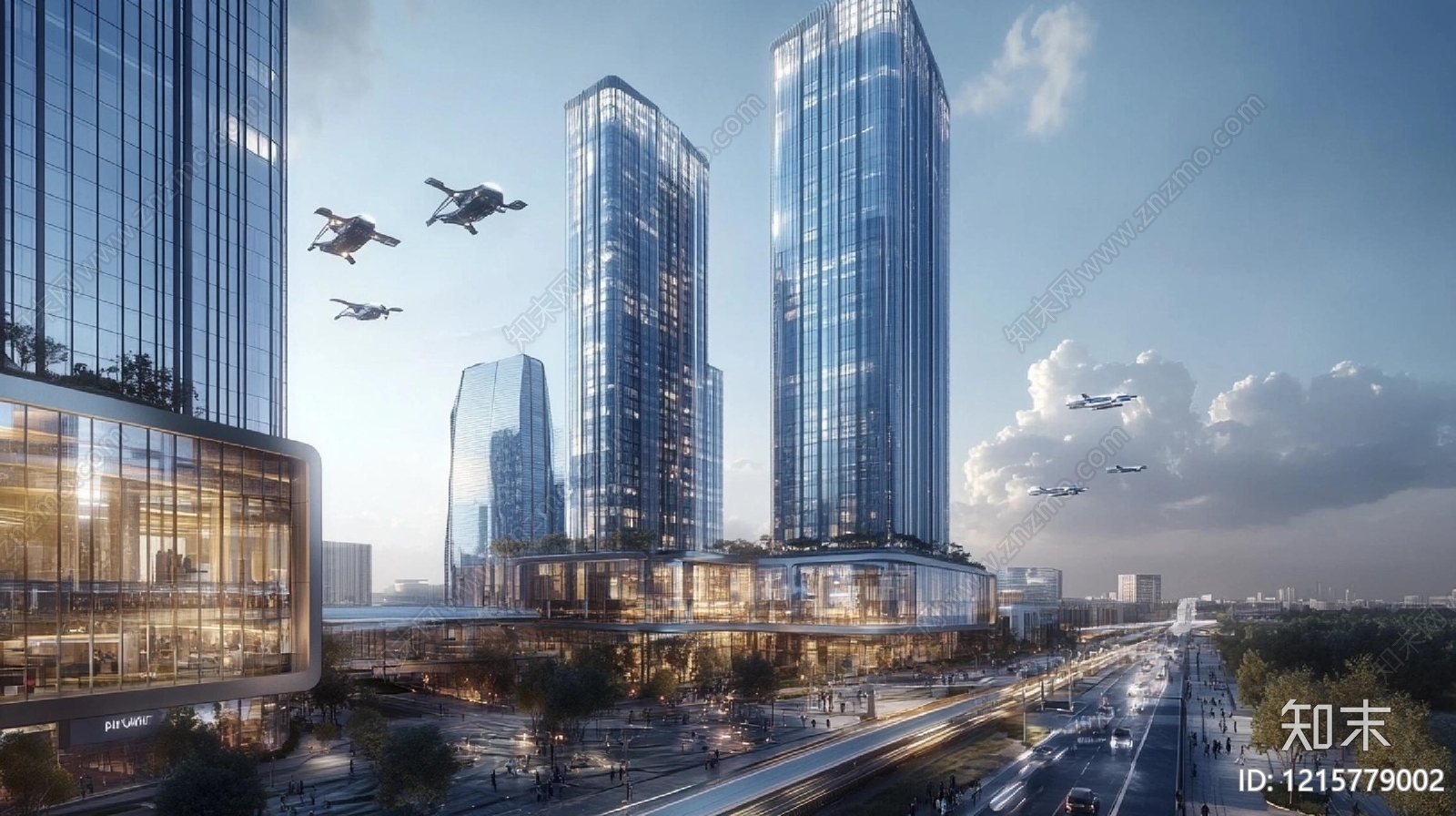 现代城市背景贴图下载【ID:1215779002】