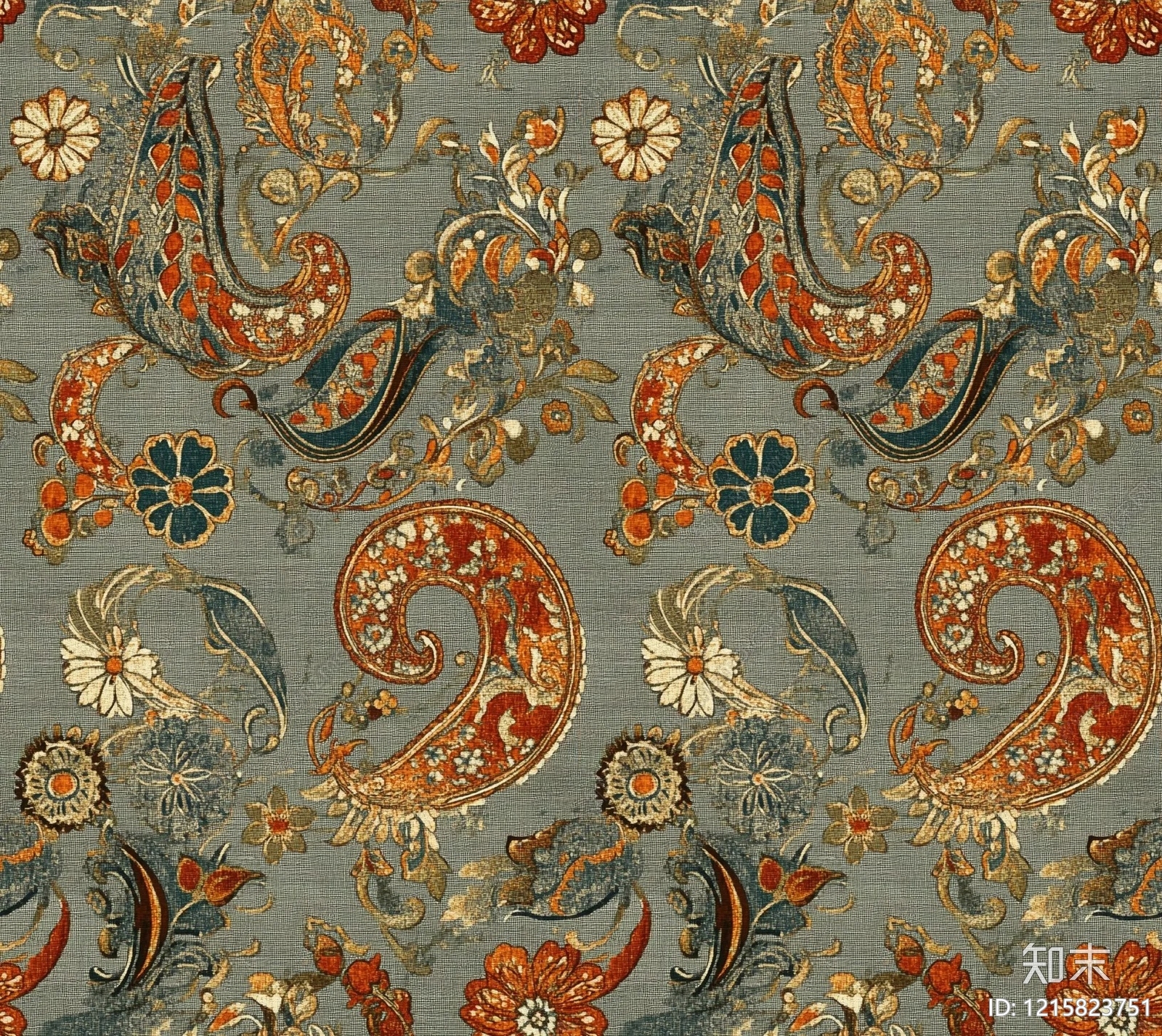 复古花纹壁纸贴图下载【ID:1215823751】