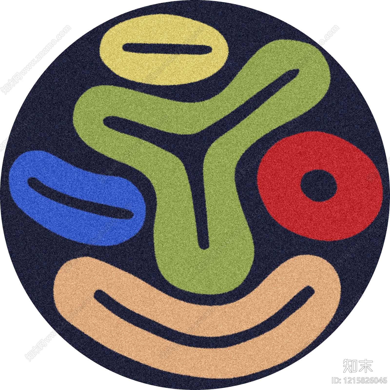 现代圆形地毯贴图下载【ID:1215826046】