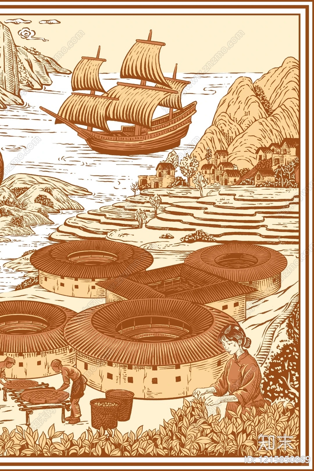 城市剪影贴图下载【ID:1215850969】