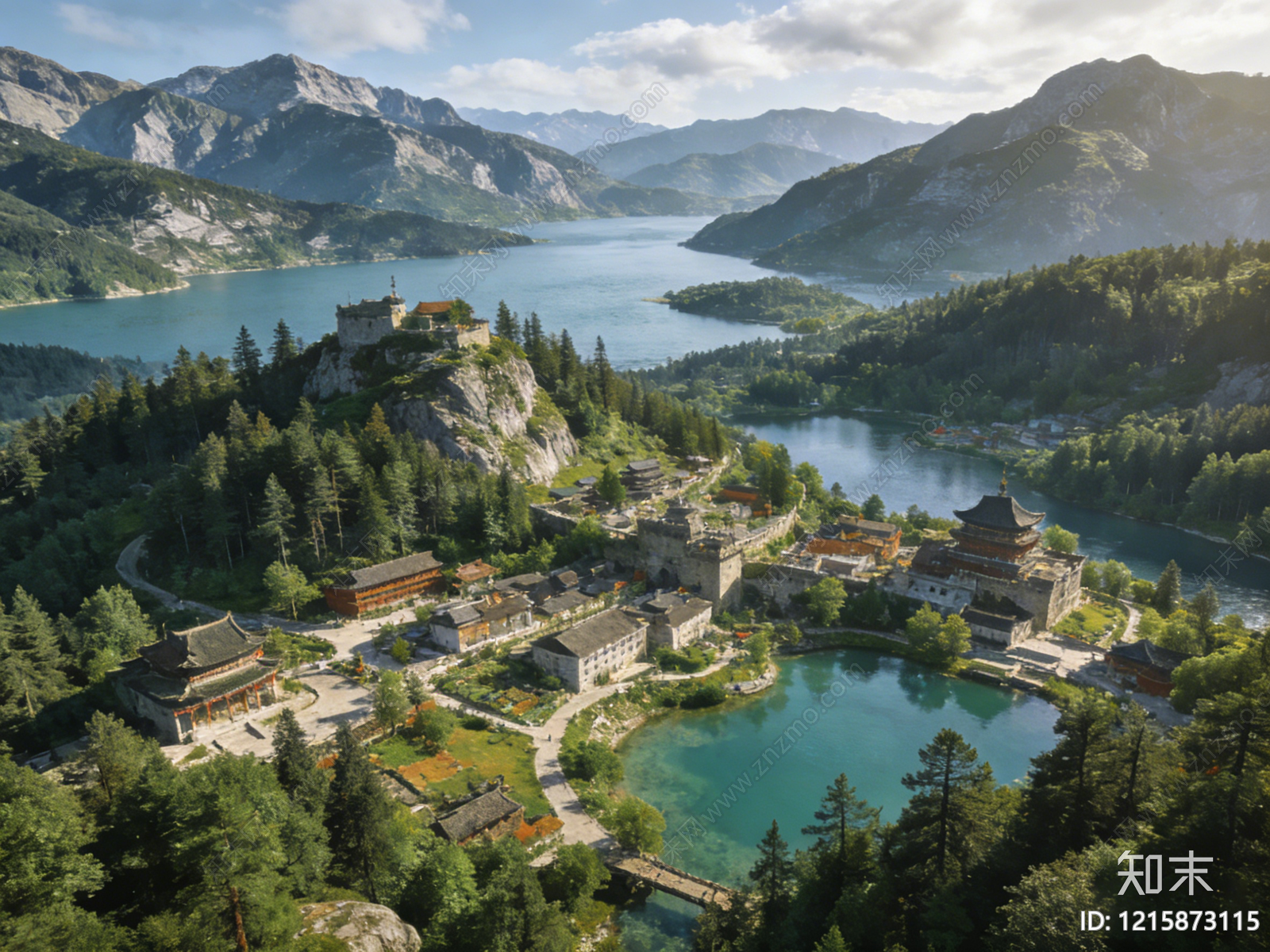 现代山水贴图下载【ID:1215873115】