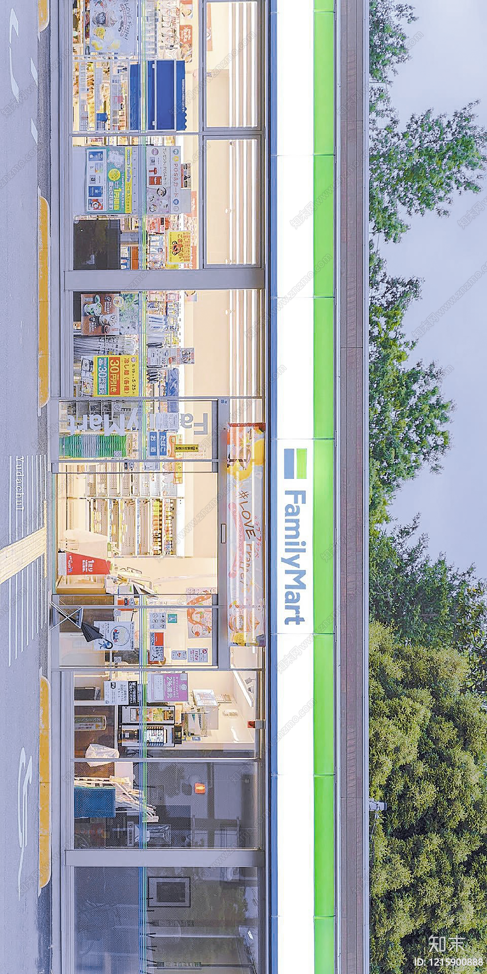 现代街道外景贴图下载【ID:1215900888】