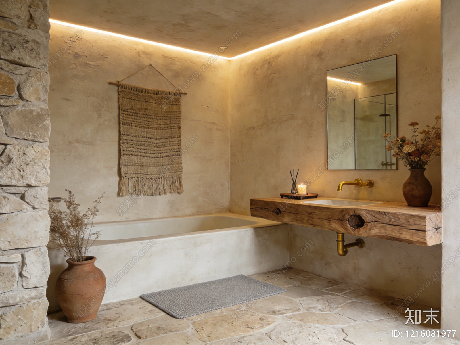 侘寂卫生间贴图下载【ID:1216081977】