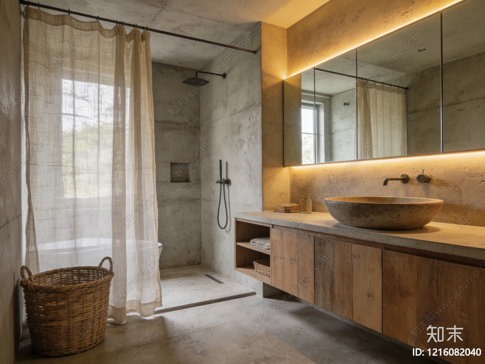 侘寂卫生间贴图下载【ID:1216082040】