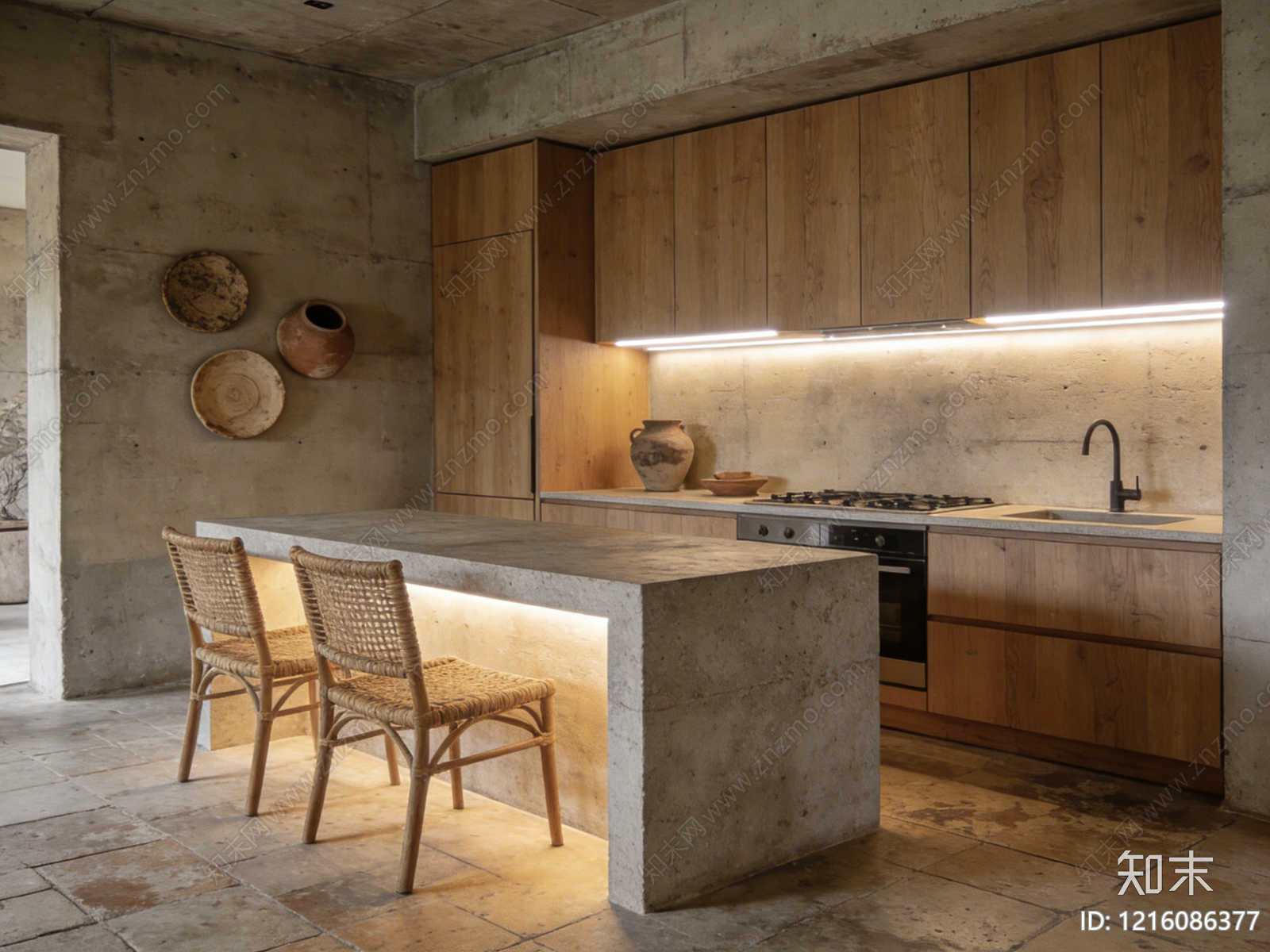侘寂厨房贴图下载【ID:1216086377】