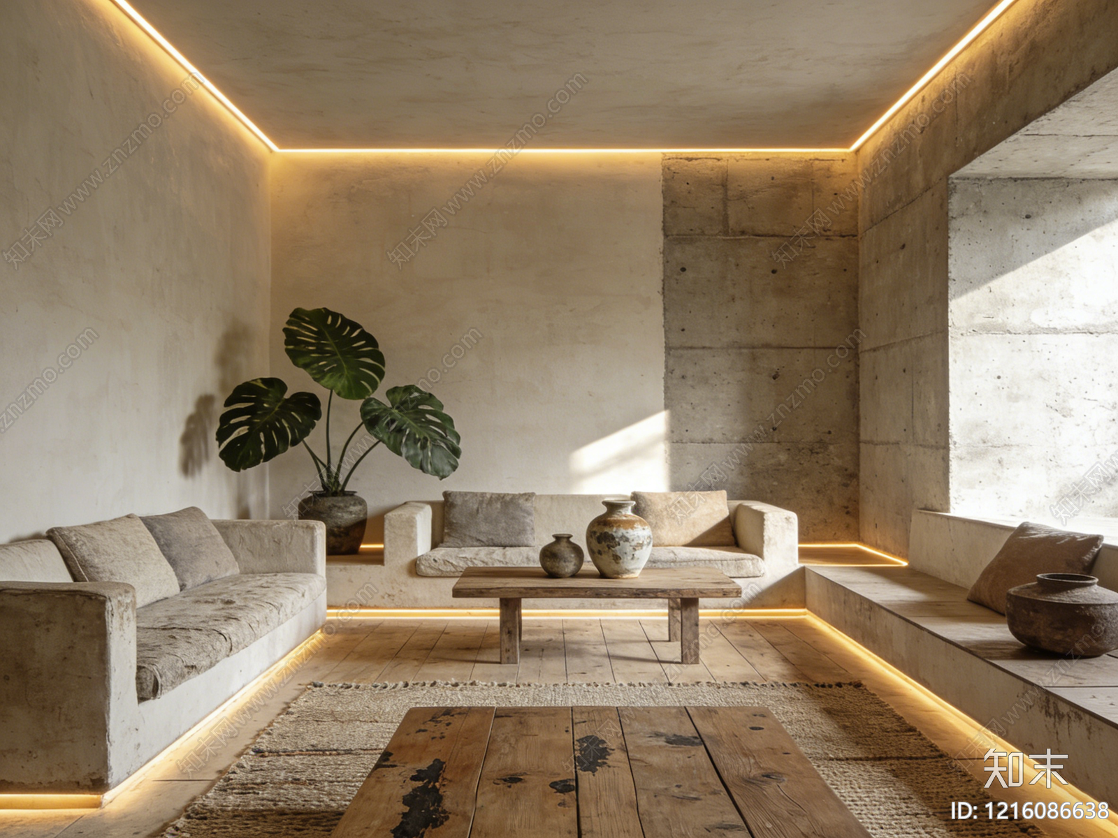 侘寂客厅贴图下载【ID:1216086638】