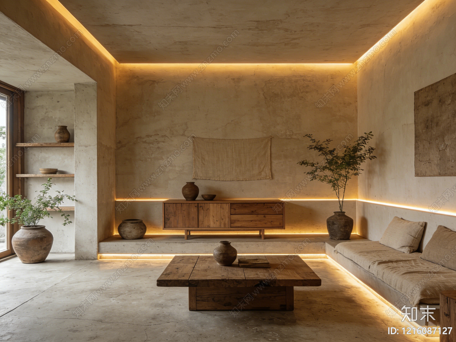 侘寂客厅贴图下载【ID:1216087127】