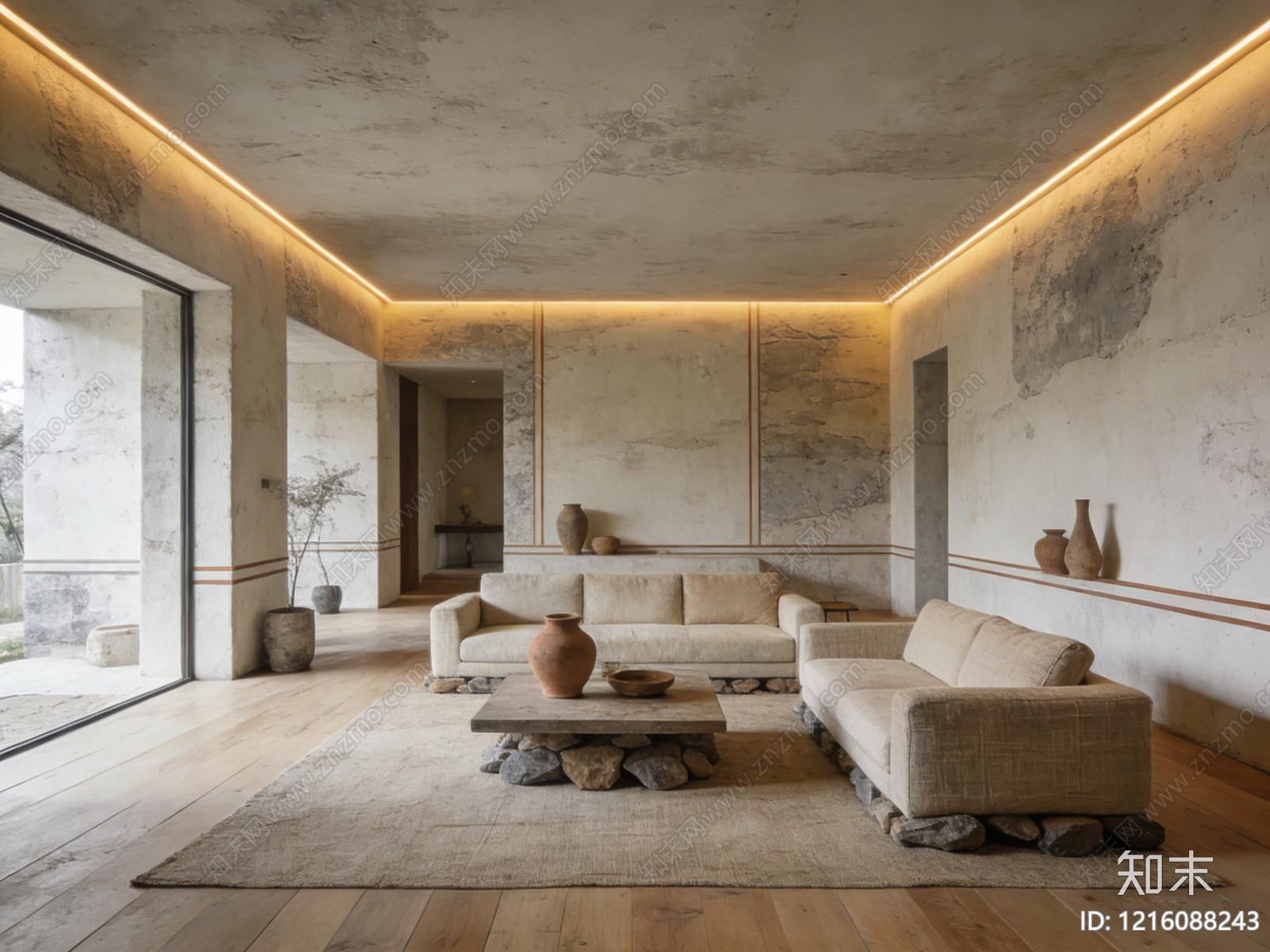 侘寂客厅贴图下载【ID:1216088243】