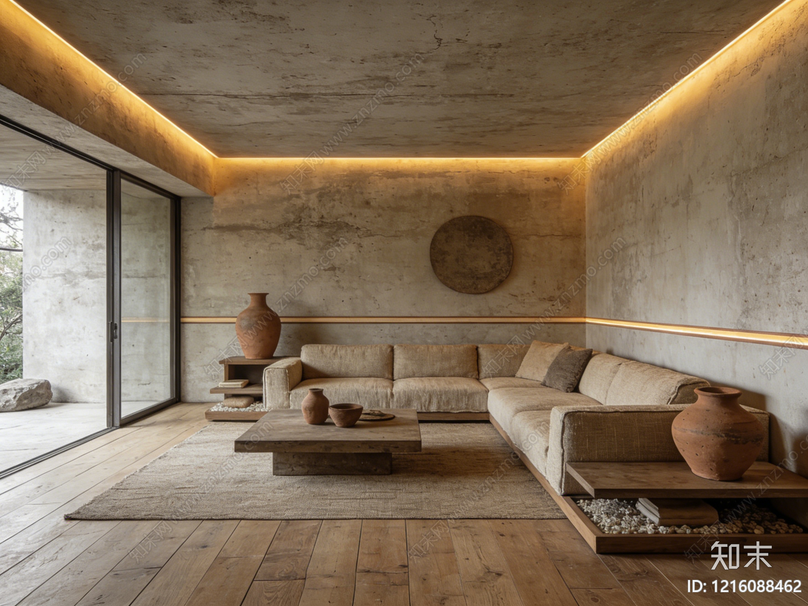 侘寂客厅贴图下载【ID:1216088462】