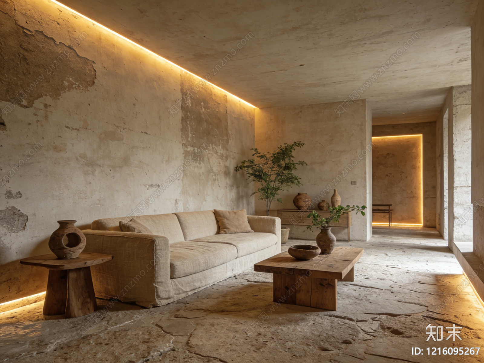 侘寂客厅贴图下载【ID:1216095267】