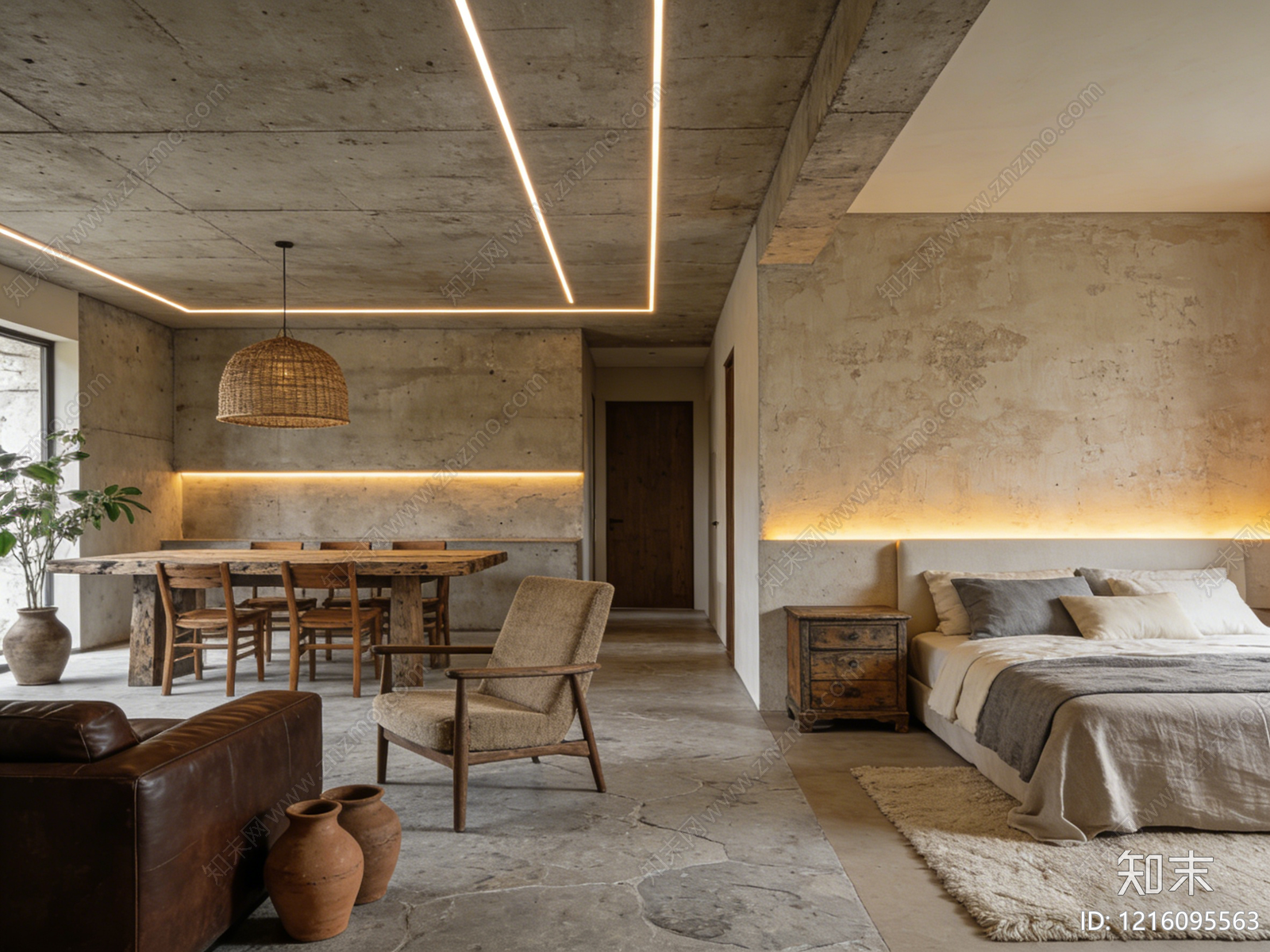 侘寂客厅贴图下载【ID:1216095563】