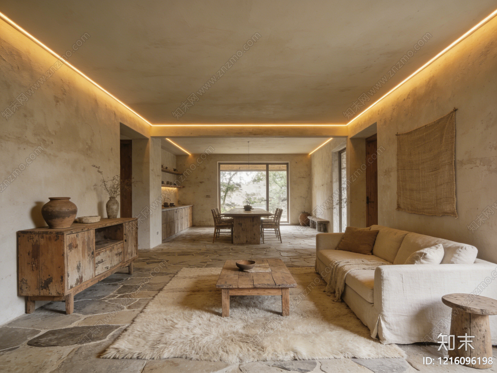 侘寂客厅贴图下载【ID:1216096198】