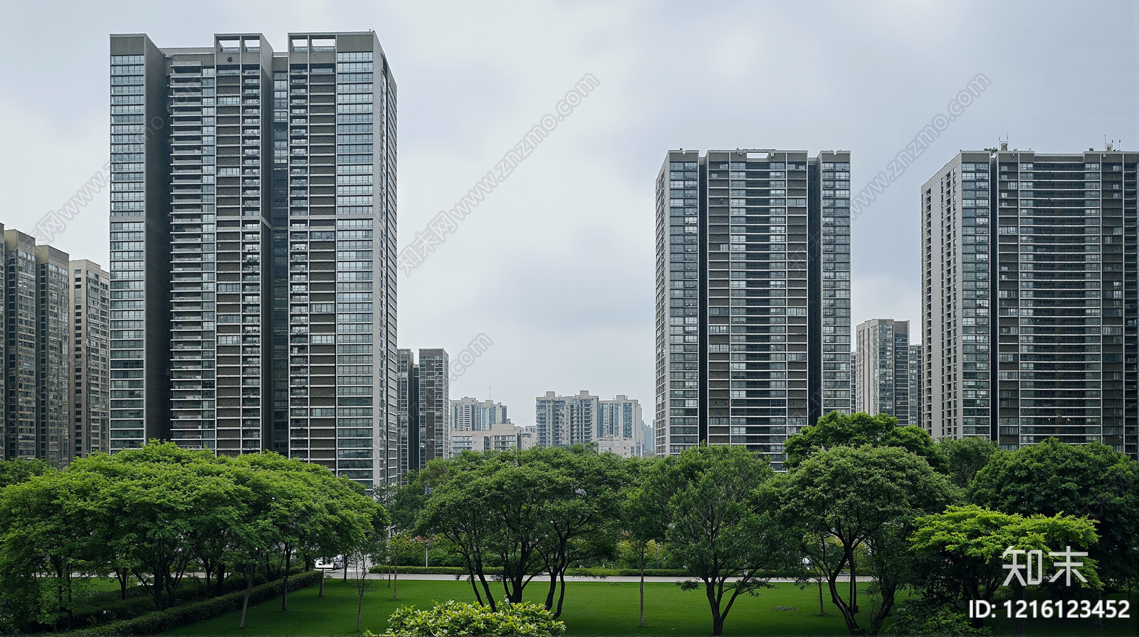 现代小区外景贴图下载【ID:1216123452】