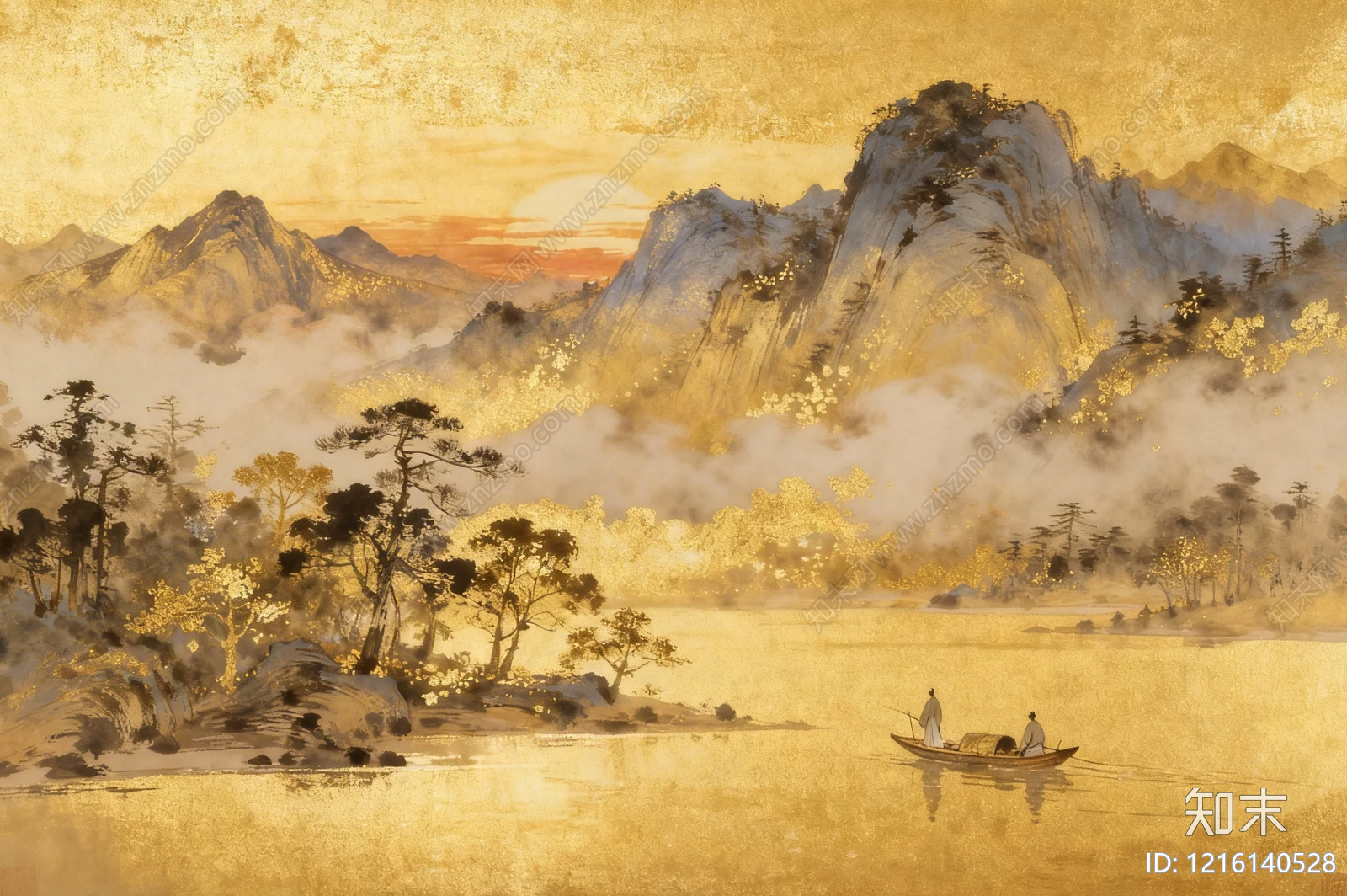 山水画贴图下载【ID:1216140528】