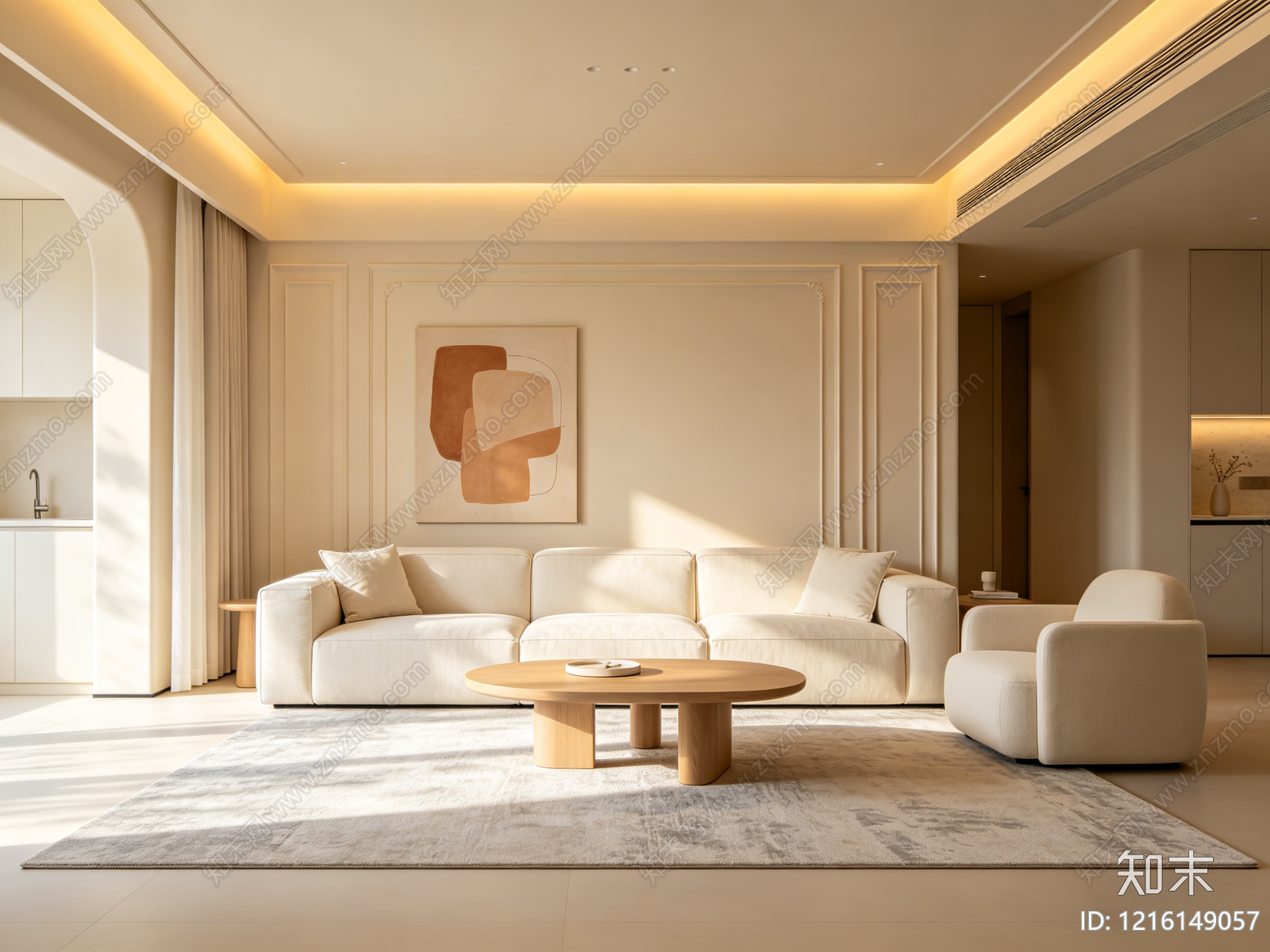 奶油客厅贴图下载【ID:1216149057】