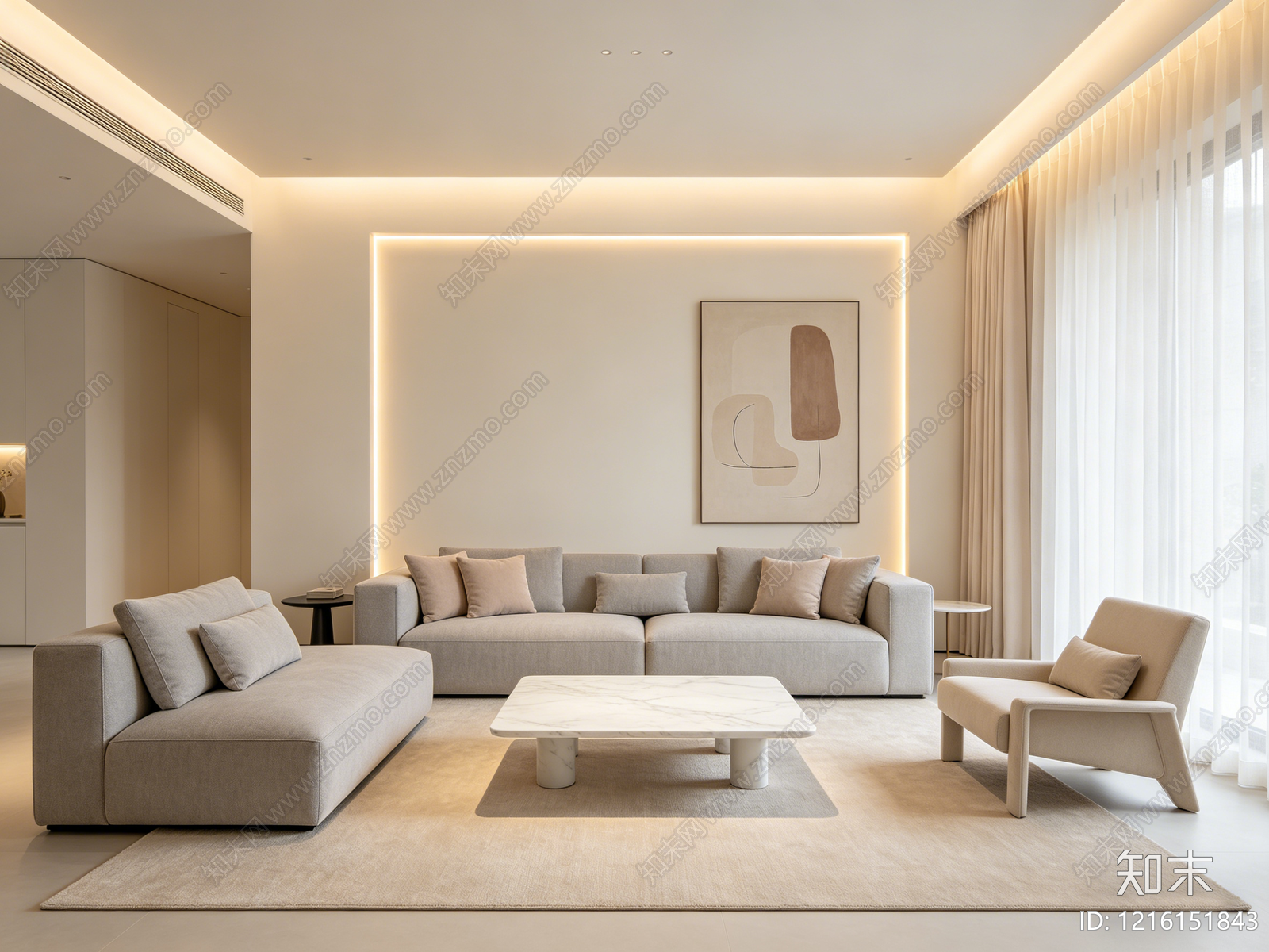奶油客厅贴图下载【ID:1216151843】