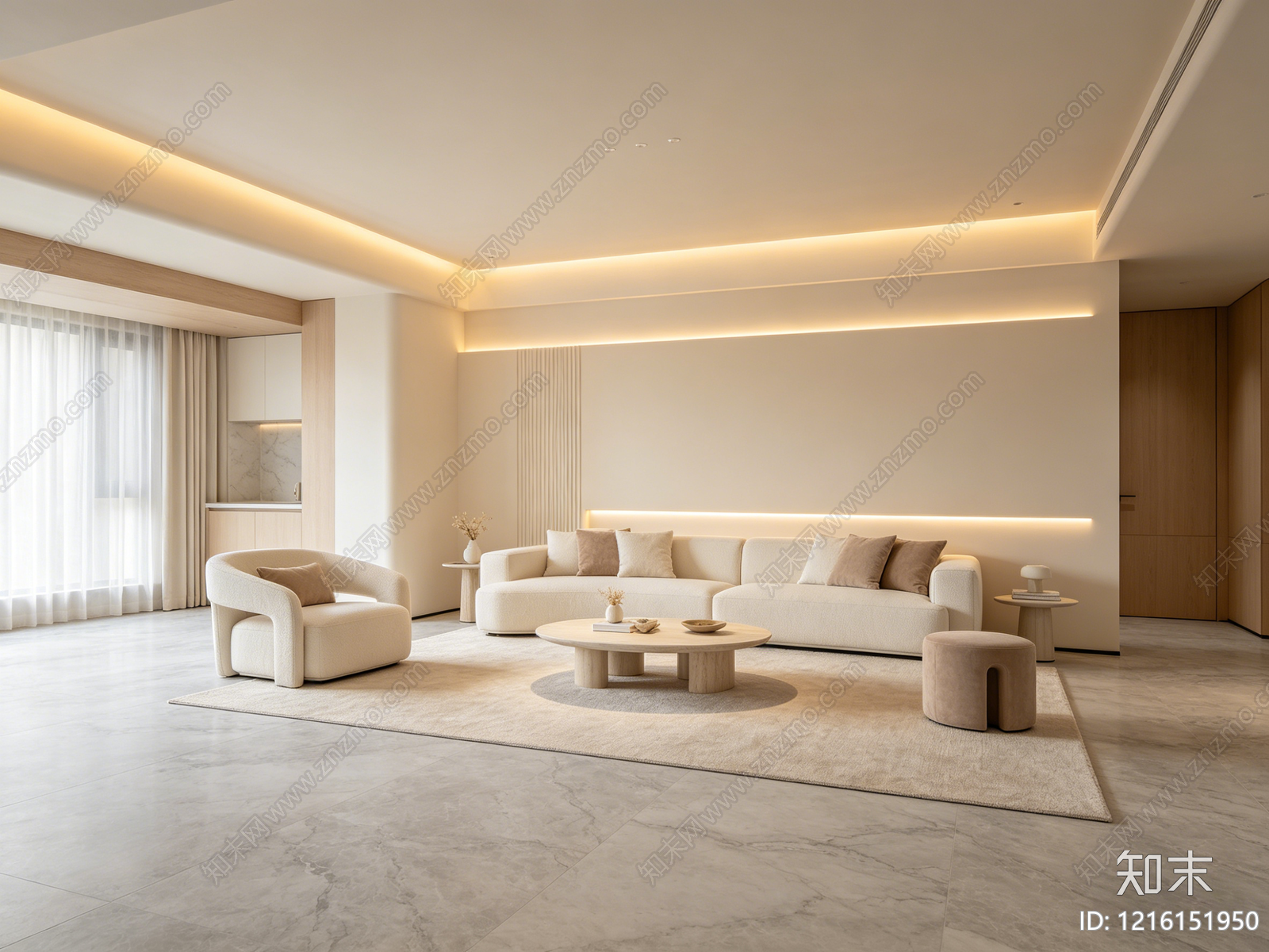 奶油客厅贴图下载【ID:1216151950】