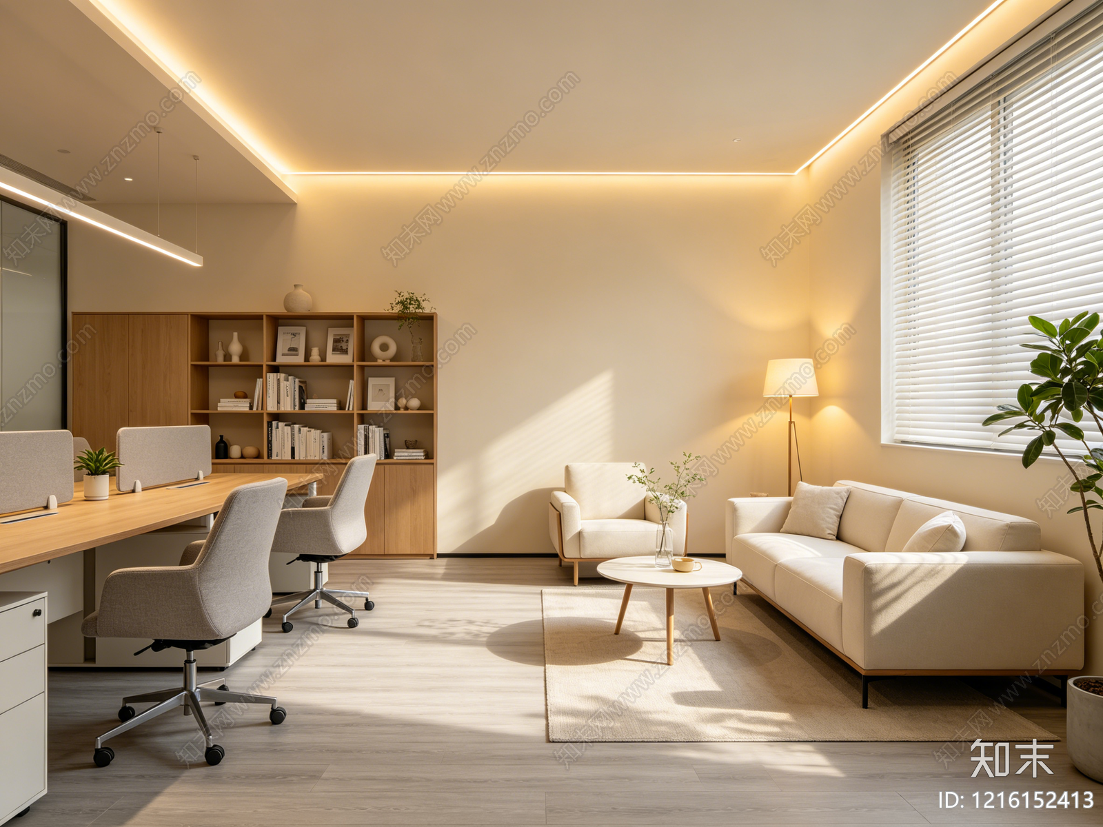 奶油办公室贴图下载【ID:1216152413】