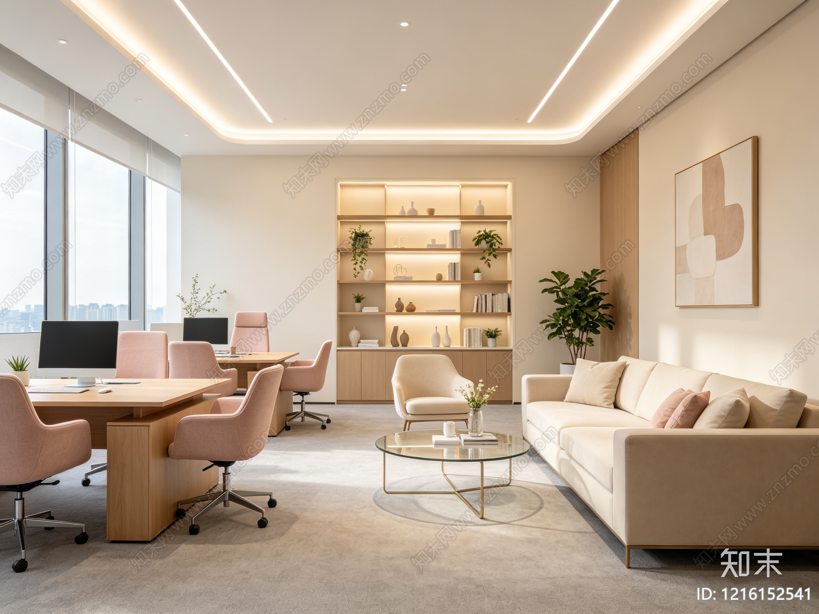 奶油办公室贴图下载【ID:1216152541】