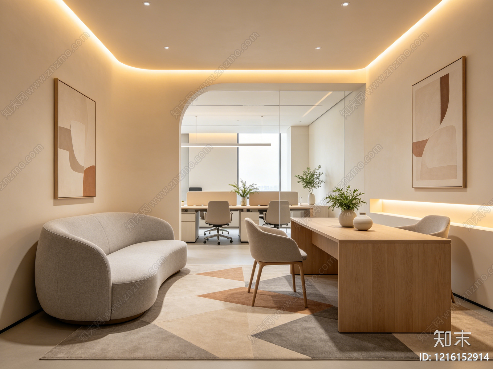 奶油办公室贴图下载【ID:1216152914】