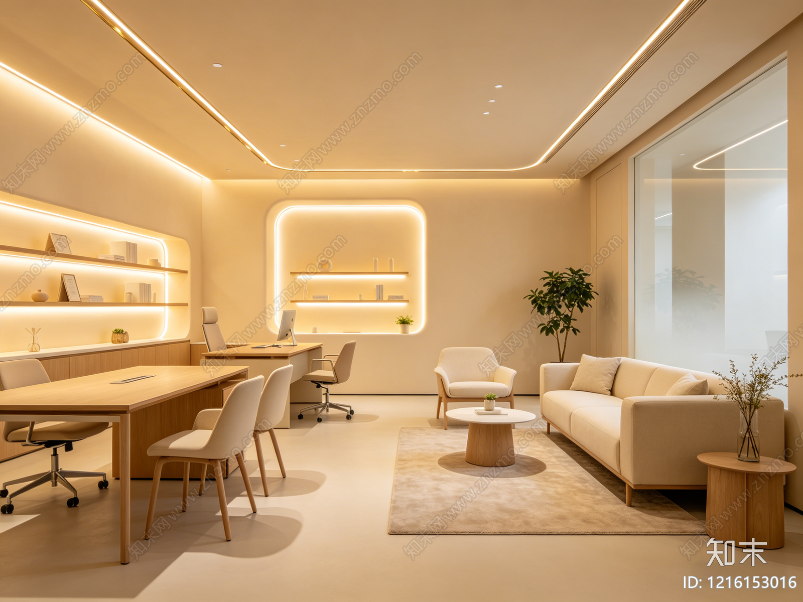 奶油办公室贴图下载【ID:1216153016】