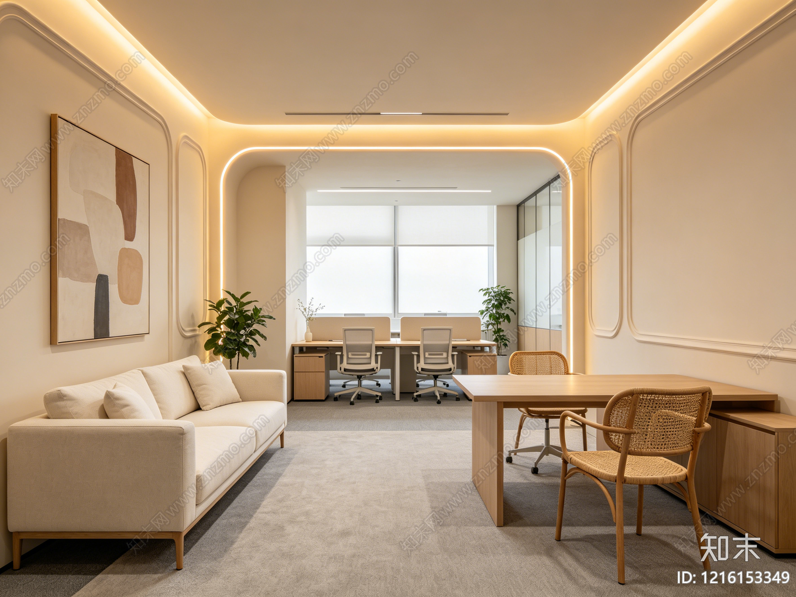 奶油办公室贴图下载【ID:1216153349】