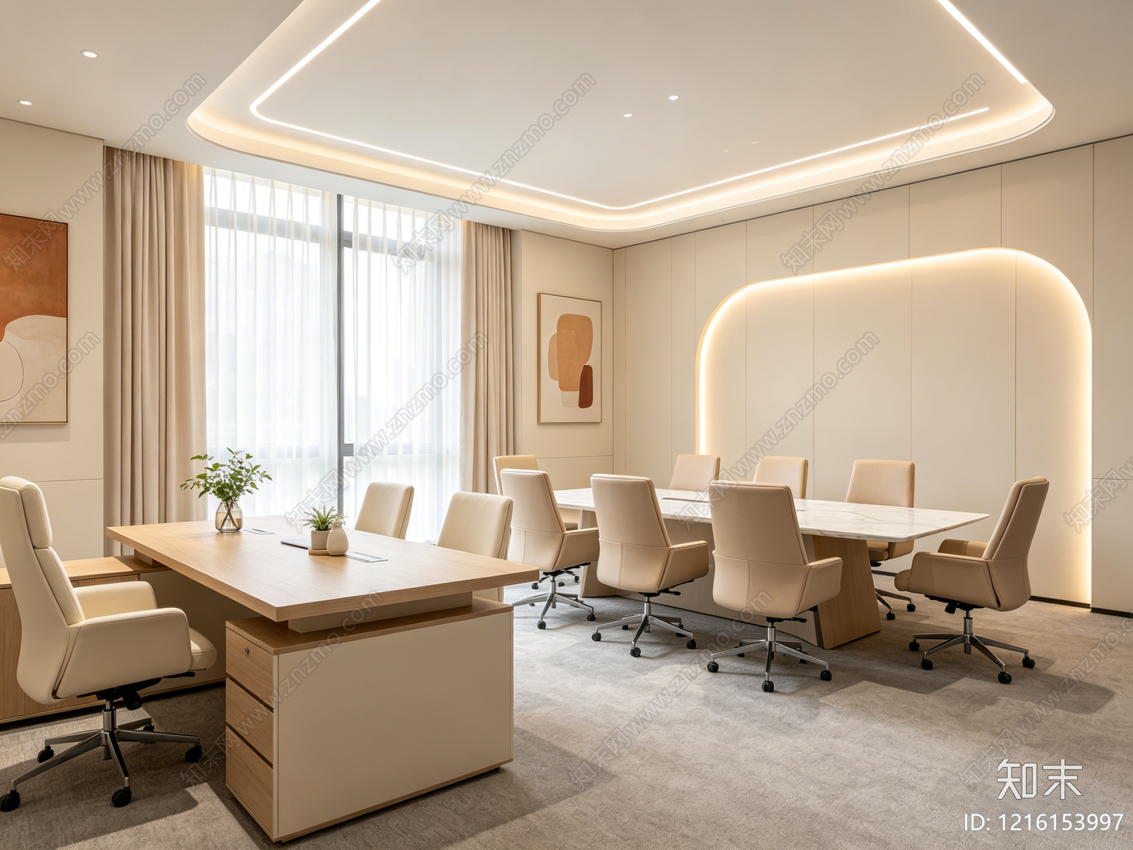 奶油办公室贴图下载【ID:1216153997】