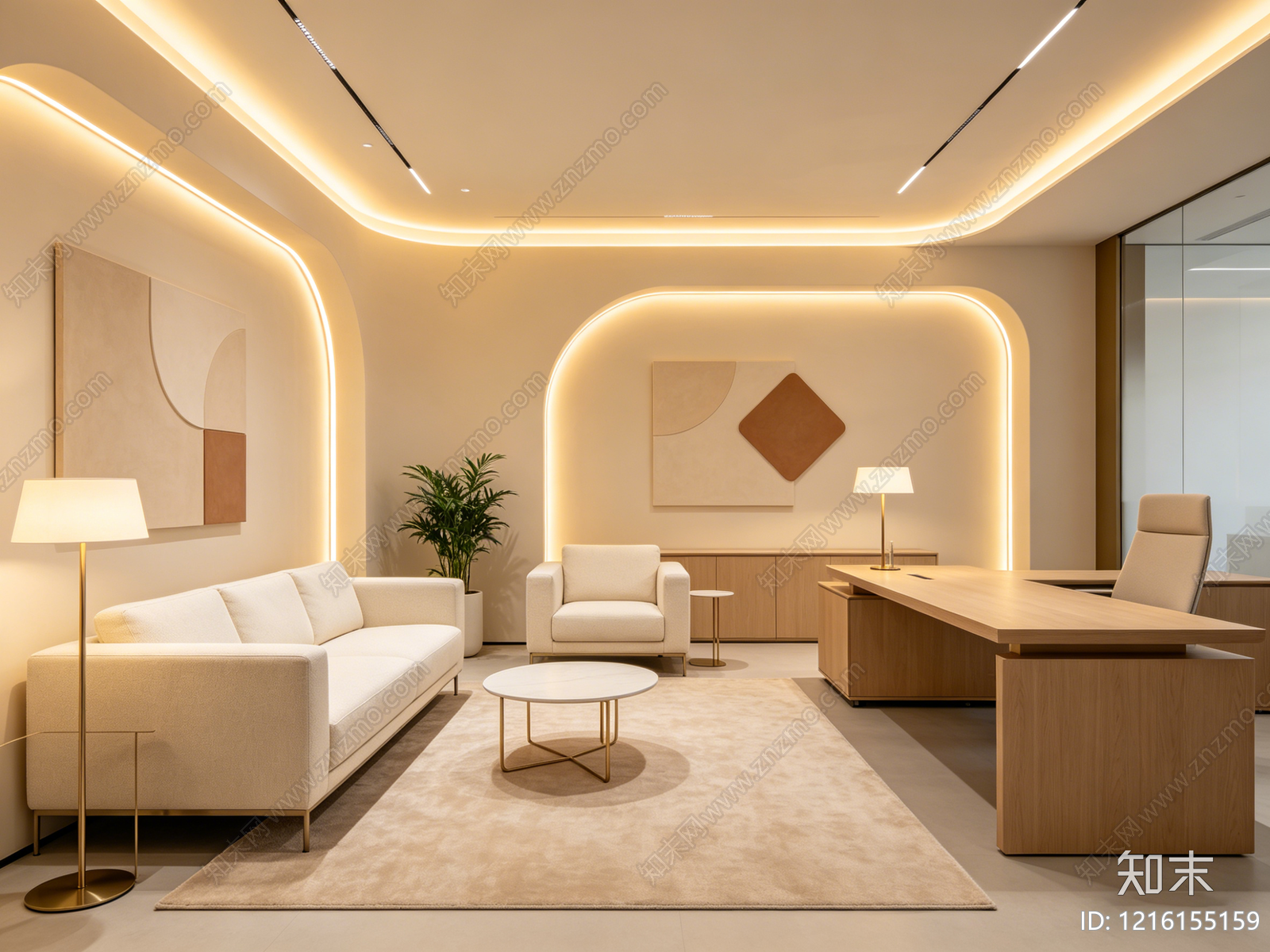 奶油办公室贴图下载【ID:1216155159】