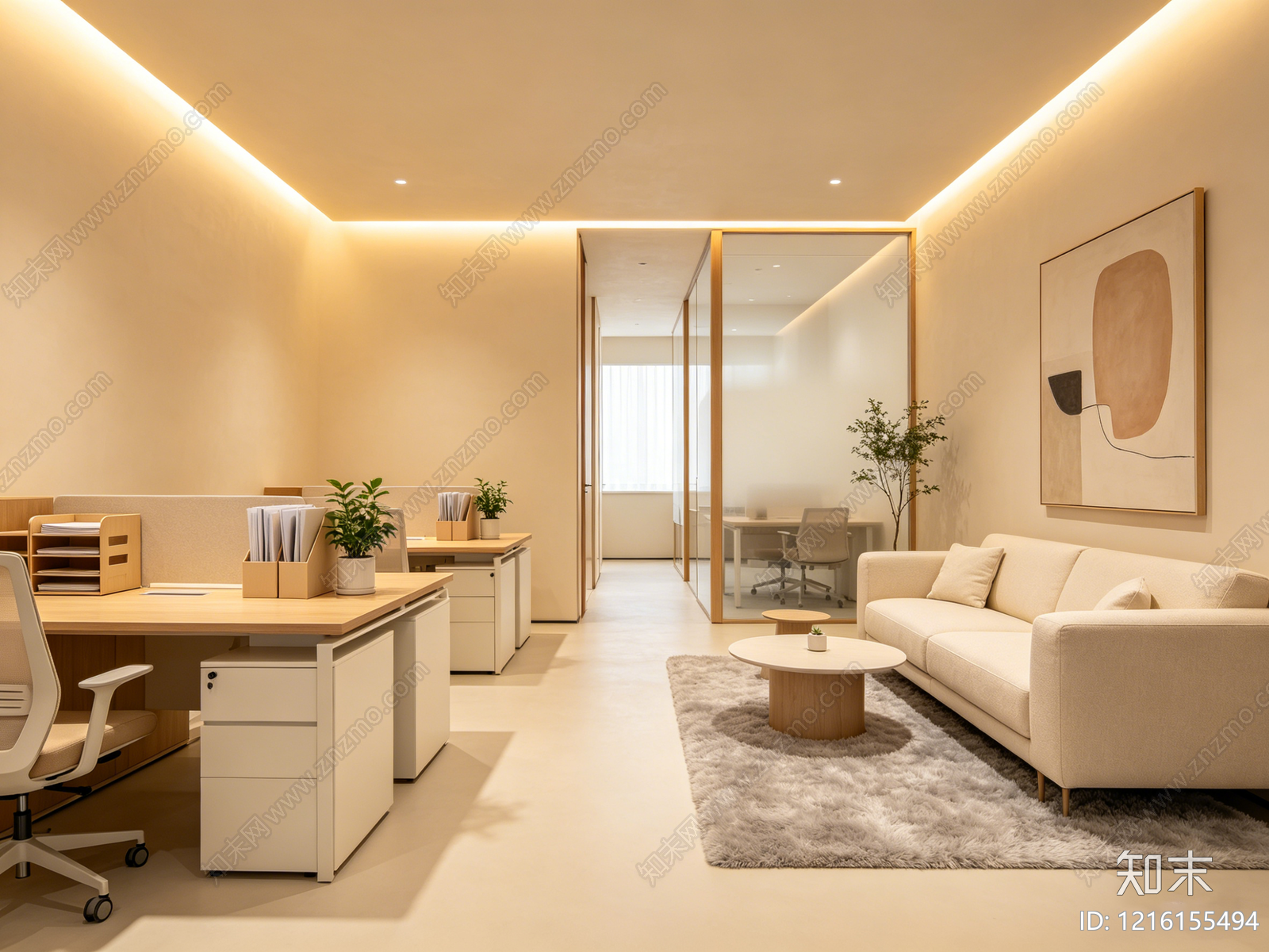 奶油办公室贴图下载【ID:1216155494】