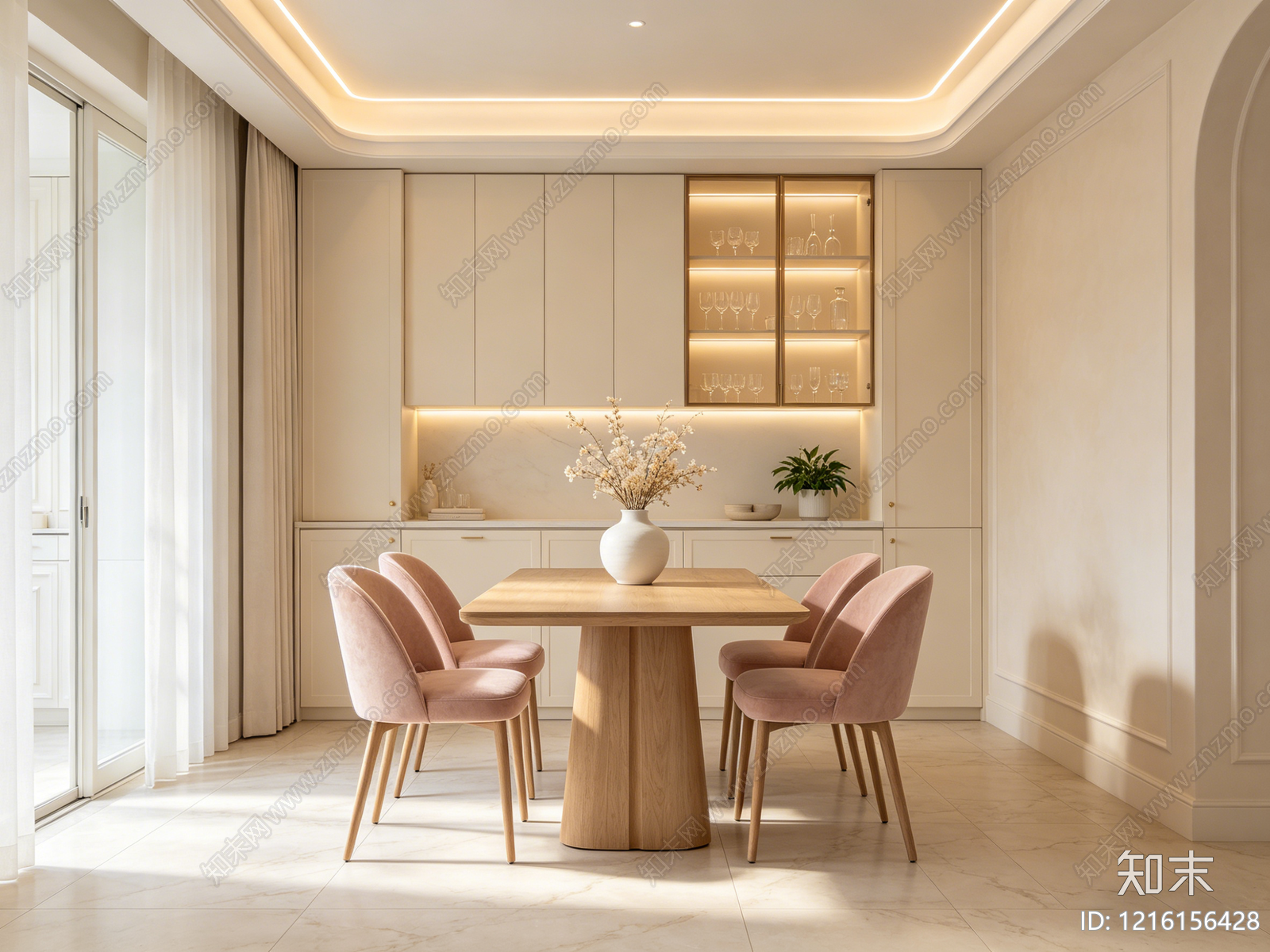 奶油餐厅贴图下载【ID:1216156428】