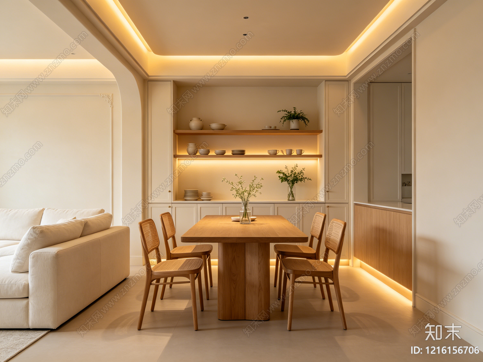 奶油餐厅贴图下载【ID:1216156706】